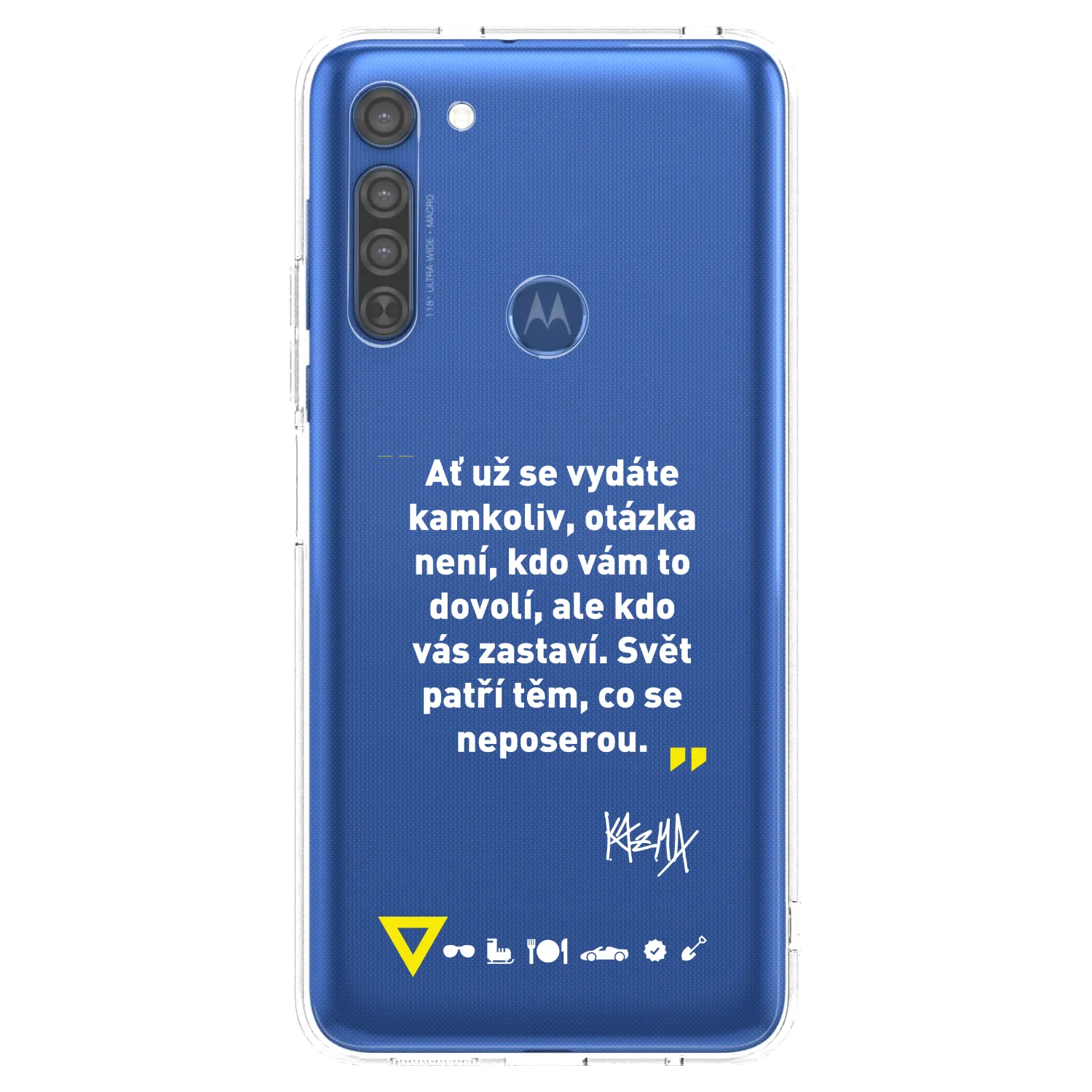 Picasee silikónový prehľadný obal pre Motorola Moto G8 - Kazma - SVĚT PATŘÍ TĚM, CO SE NEPOSEROU