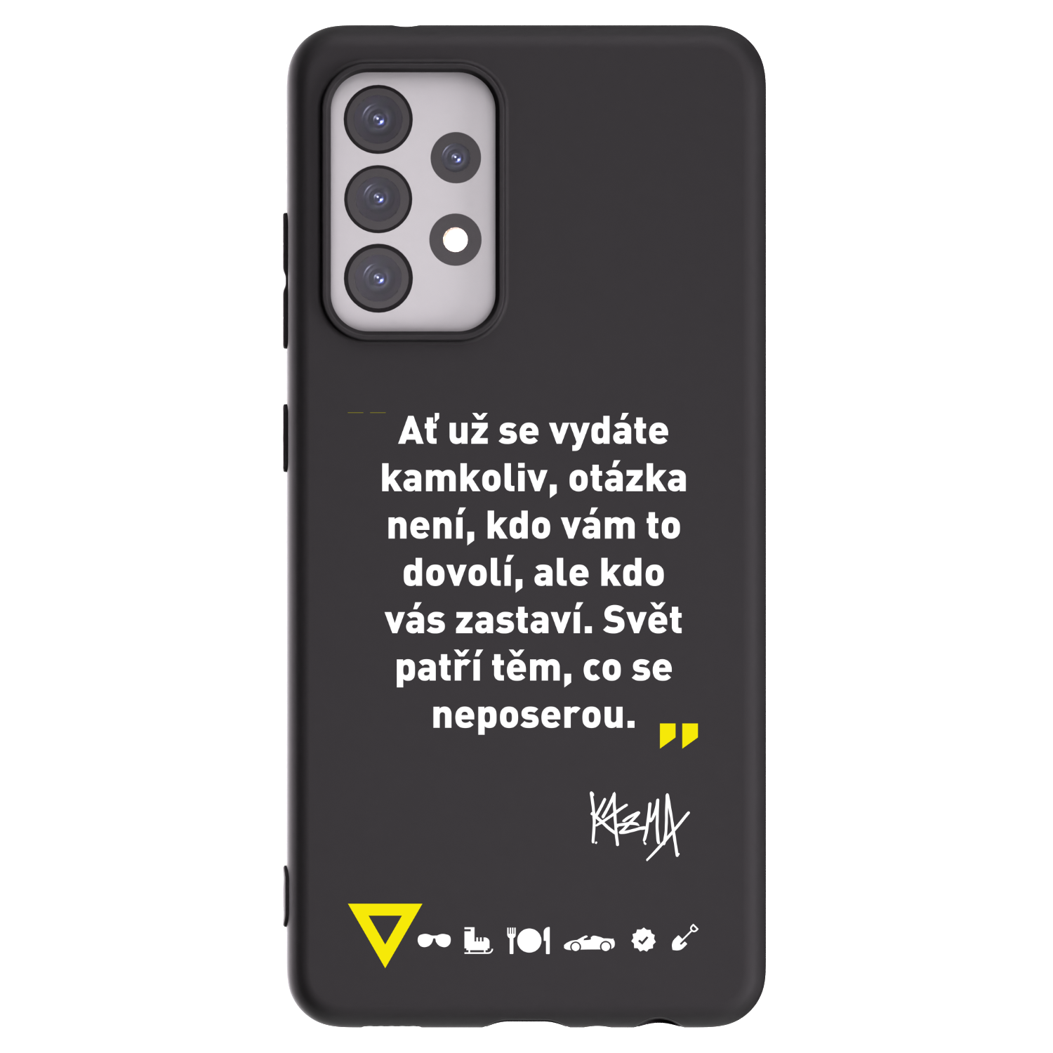 Picasee silikónový čierny obal pre Samsung Galaxy A52 5G A525F - Kazma - SVĚT PATŘÍ TĚM, CO SE NEPOSEROU