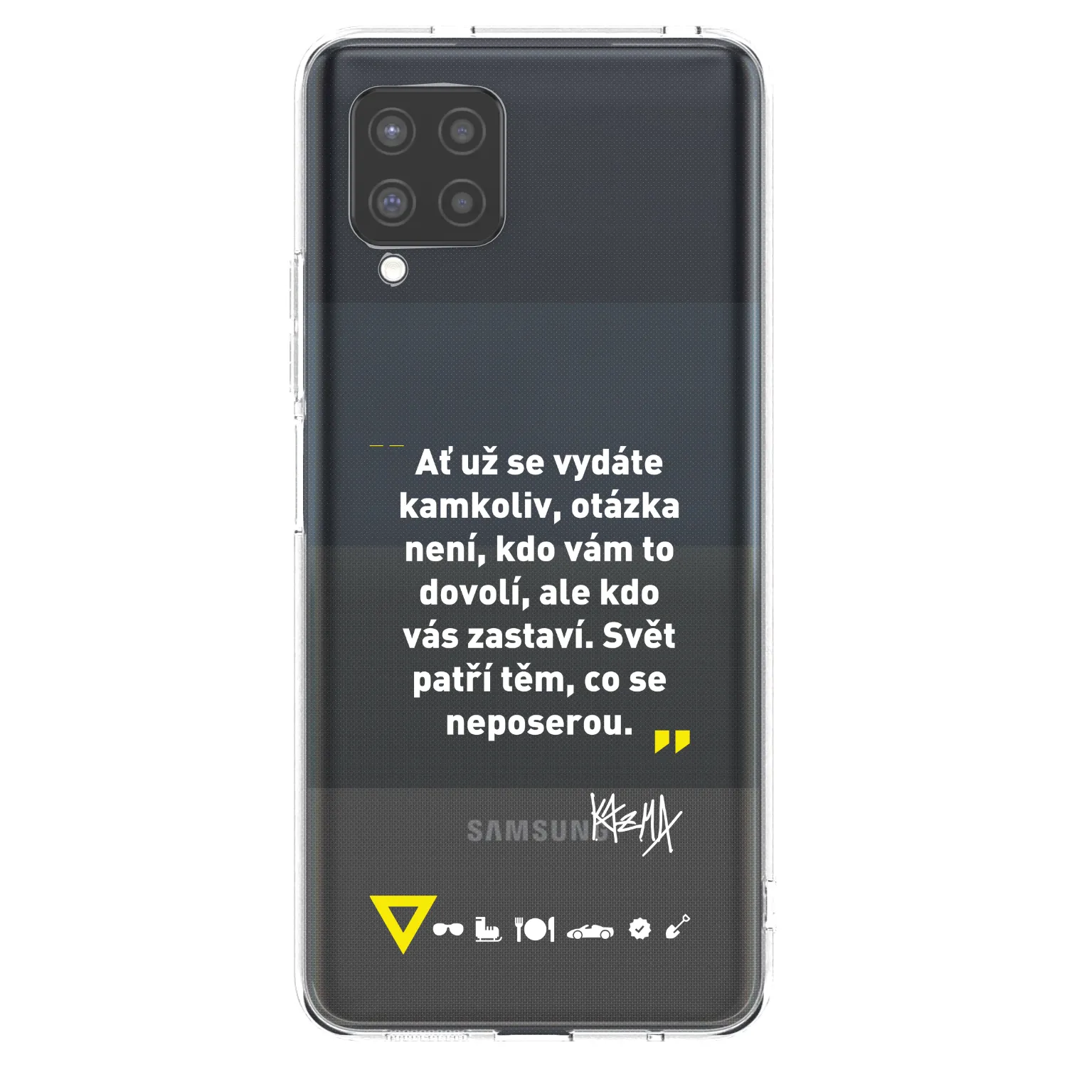 Picasee silikónový prehľadný obal pre Samsung Galaxy A42 A426B - Kazma - SVĚT PATŘÍ TĚM, CO SE NEPOSEROU