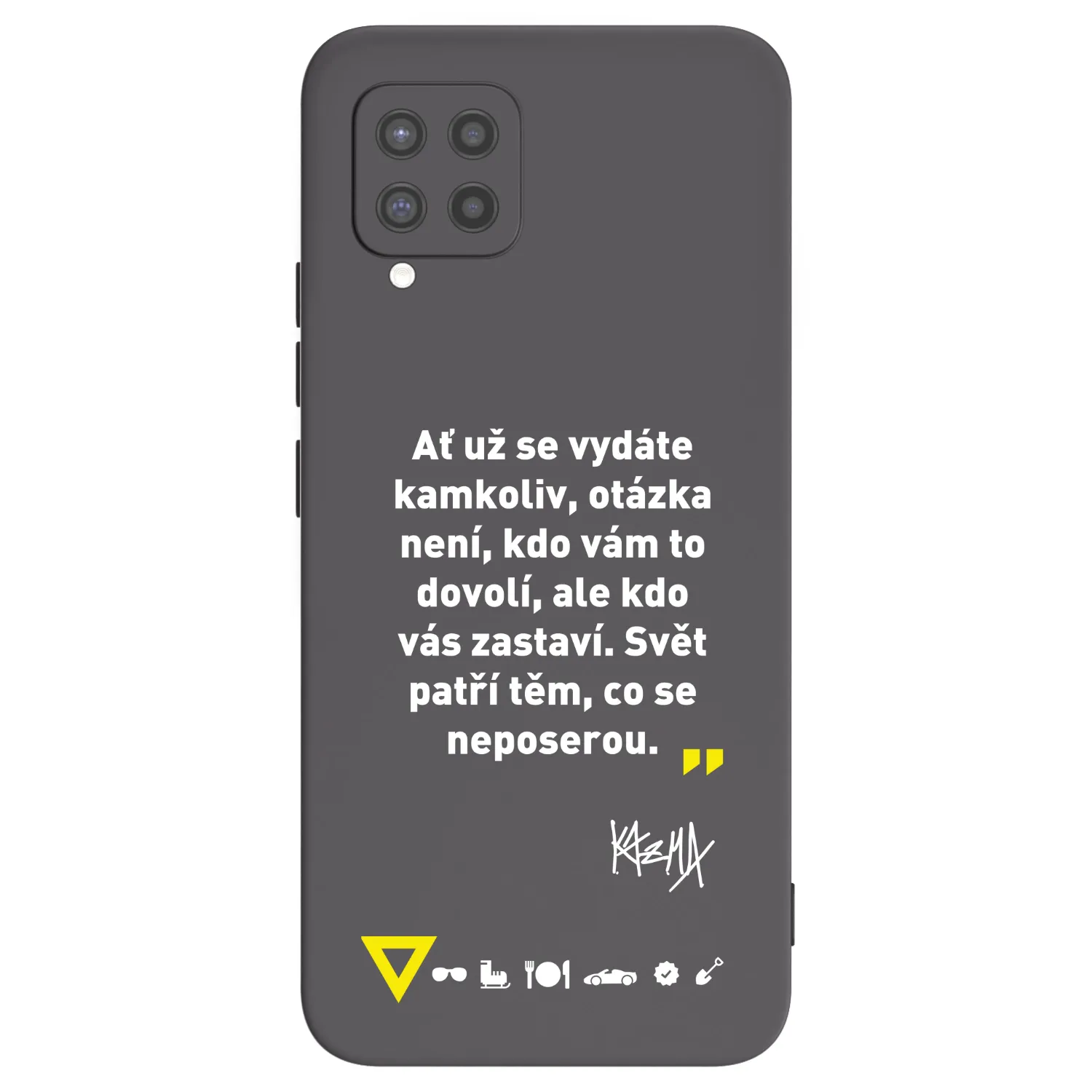 Picasee silikónový čierny obal pre Samsung Galaxy A42 A426B - Kazma - SVĚT PATŘÍ TĚM, CO SE NEPOSEROU