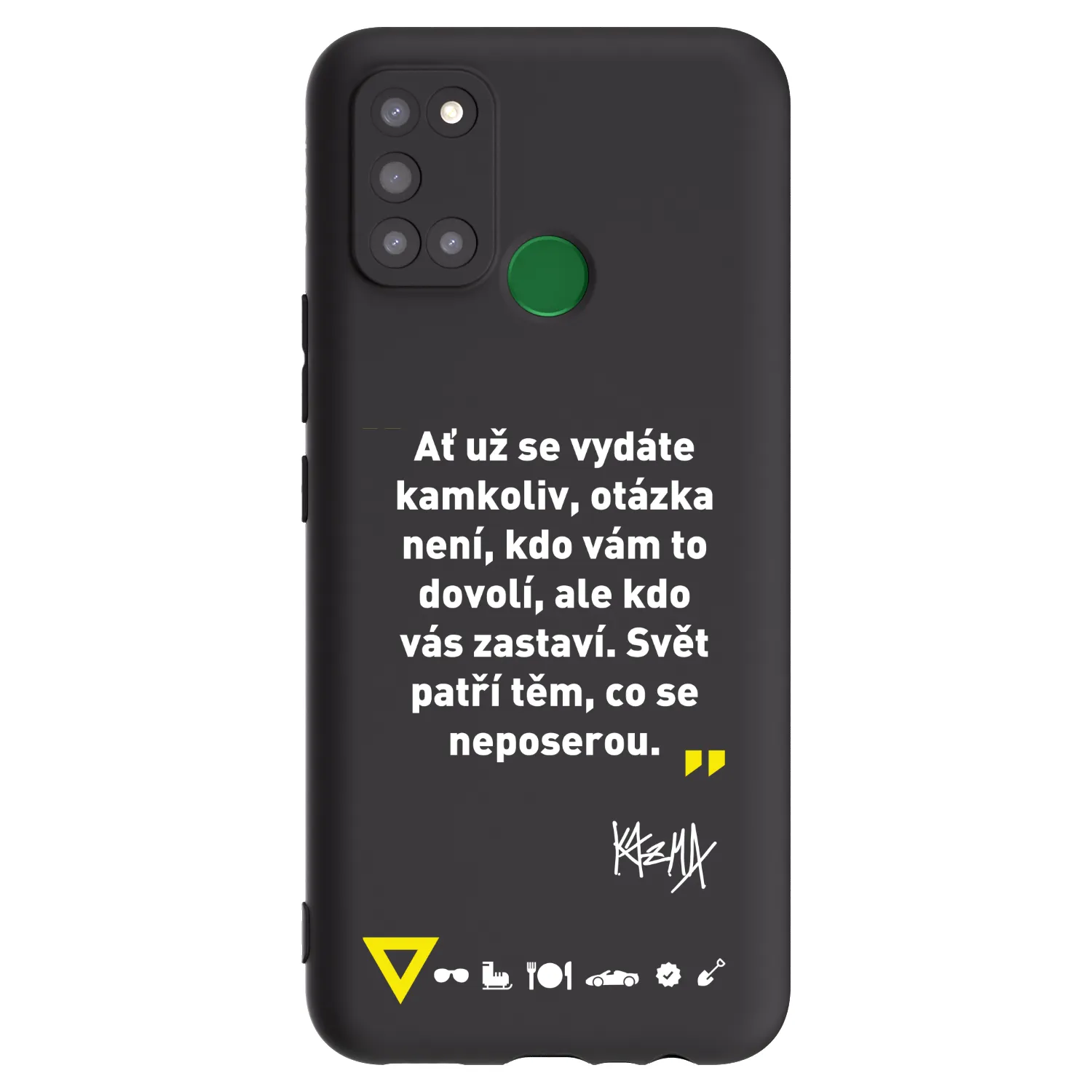 Picasee silikónový čierny obal pre Realme 7i - Kazma - SVĚT PATŘÍ TĚM, CO SE NEPOSEROU