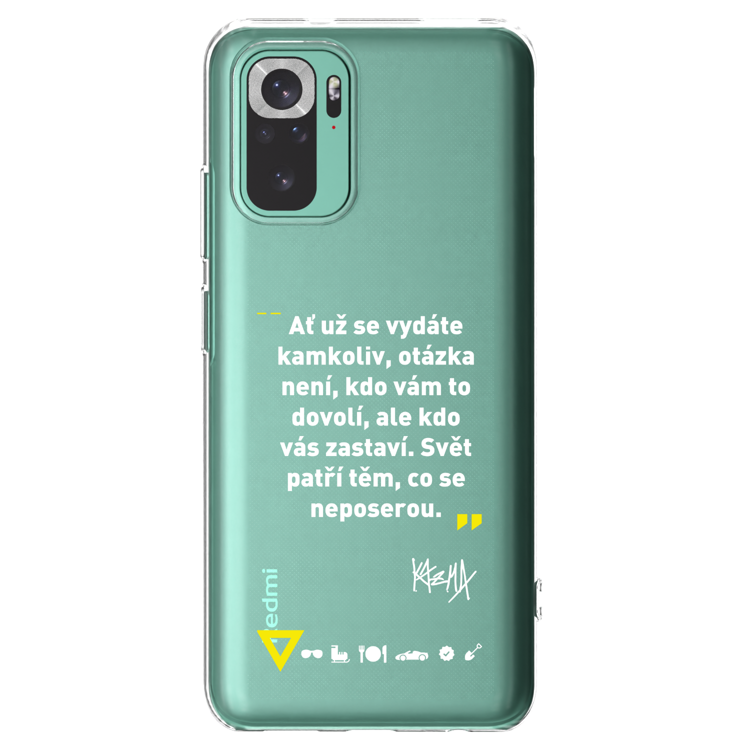 Picasee silikónový prehľadný obal pre Xiaomi Redmi Note 10 Pro - Kazma - SVĚT PATŘÍ TĚM, CO SE NEPOSEROU
