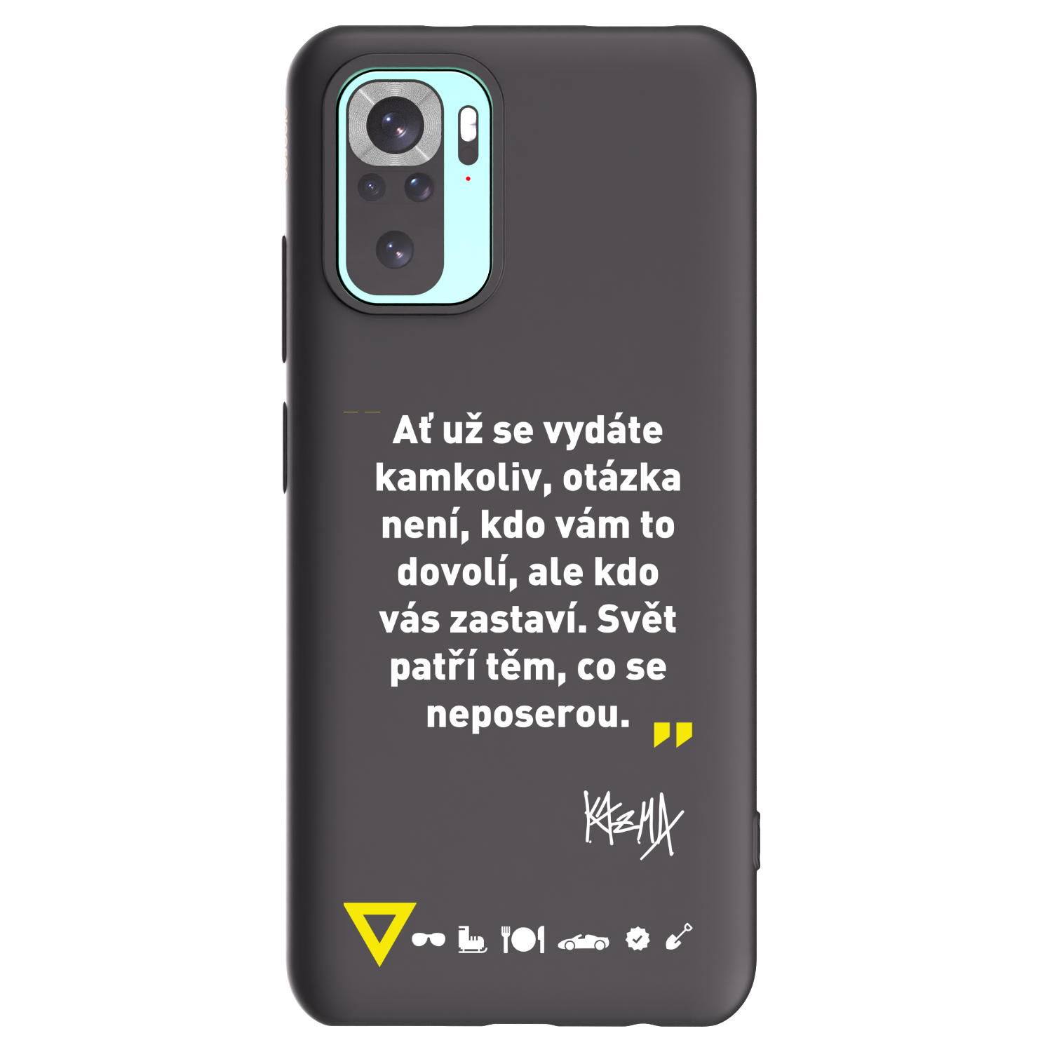 Picasee silikónový čierny obal pre Xiaomi Redmi Note 10 Pro - Kazma - SVĚT PATŘÍ TĚM, CO SE NEPOSEROU