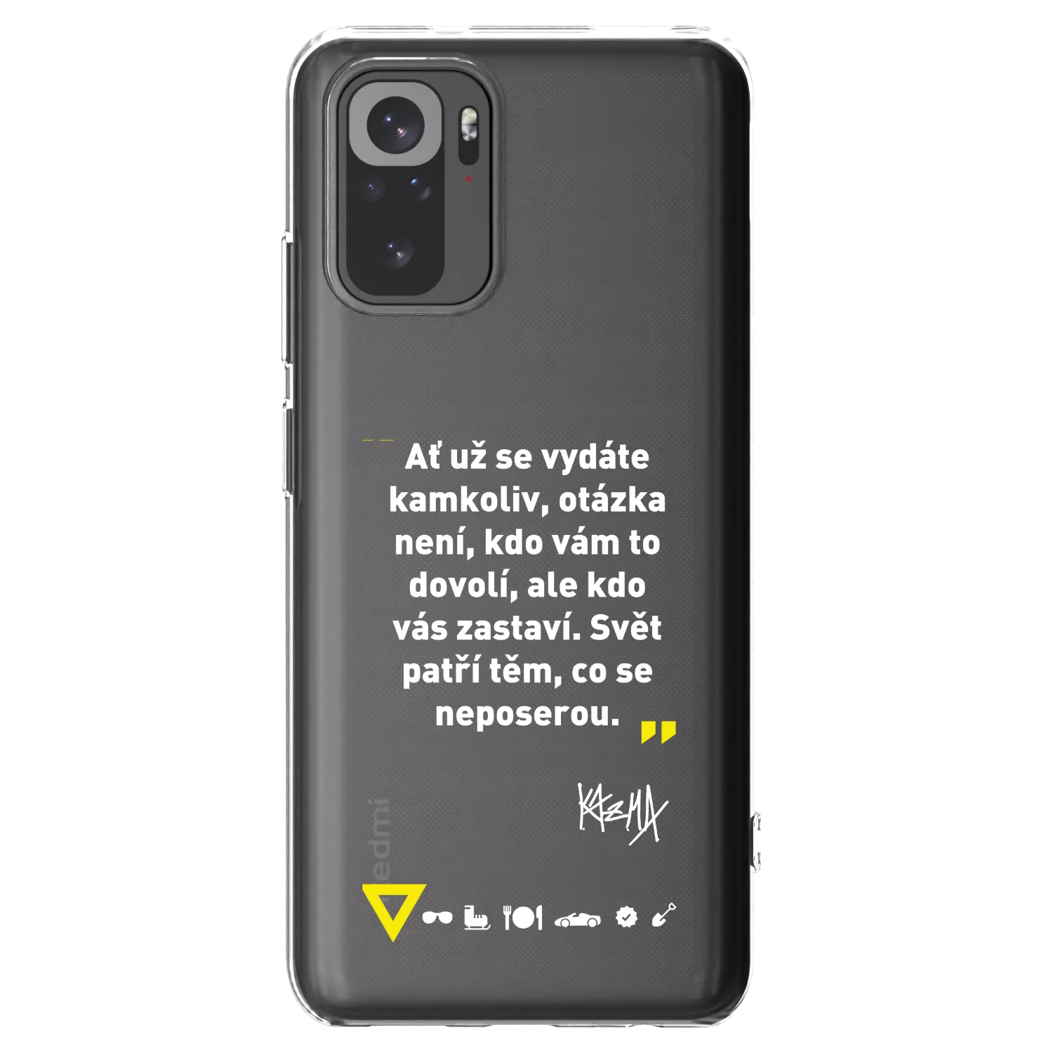 Picasee silikónový prehľadný obal pre Xiaomi Redmi Note 10S - Kazma - SVĚT PATŘÍ TĚM, CO SE NEPOSEROU
