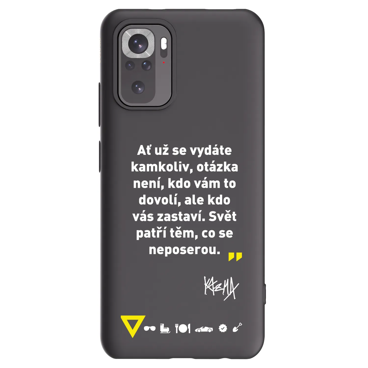 Picasee silikónový čierny obal pre Xiaomi Redmi Note 10S - Kazma - SVĚT PATŘÍ TĚM, CO SE NEPOSEROU