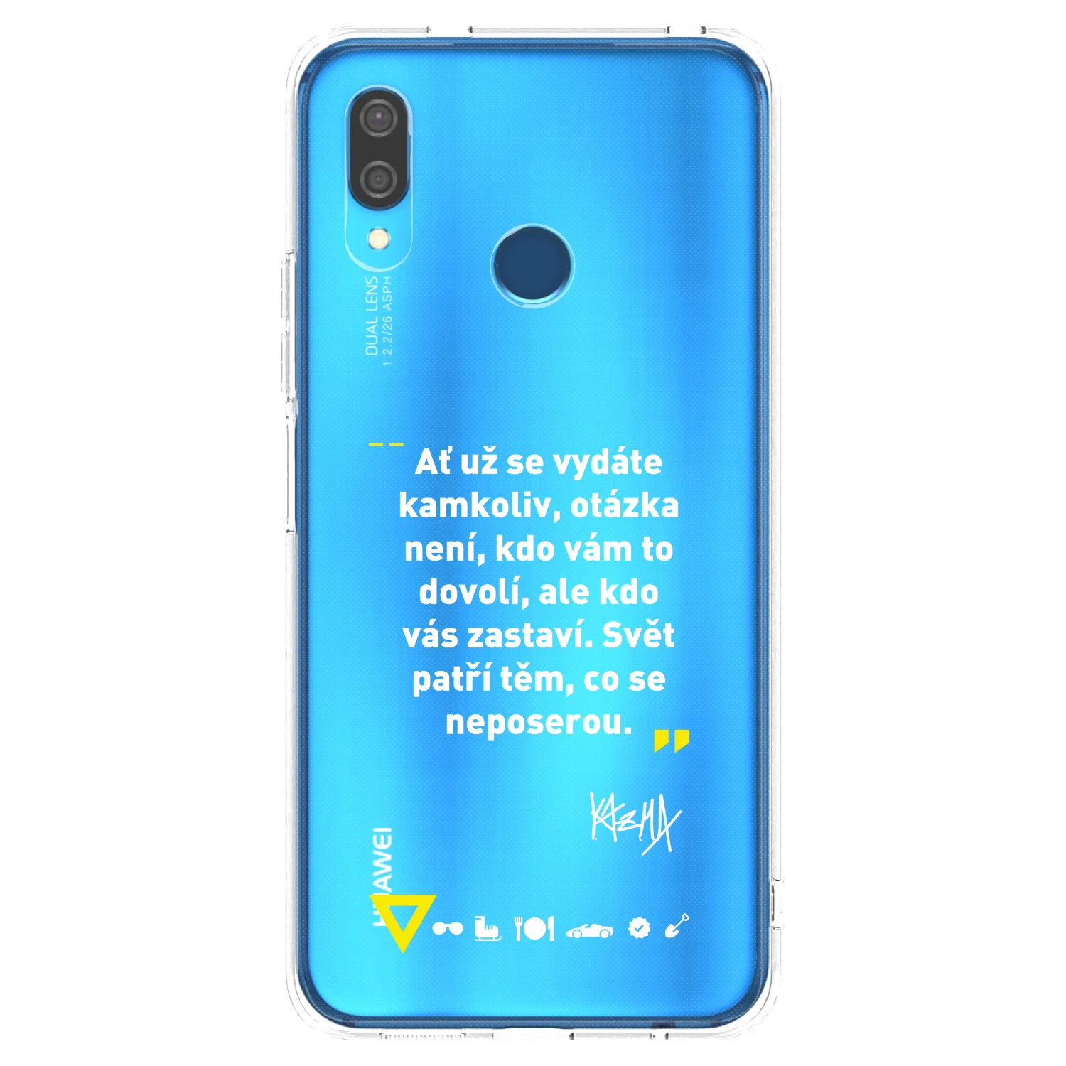 Picasee silikónový prehľadný obal pre Huawei P20 Lite - Kazma - SVĚT PATŘÍ TĚM, CO SE NEPOSEROU