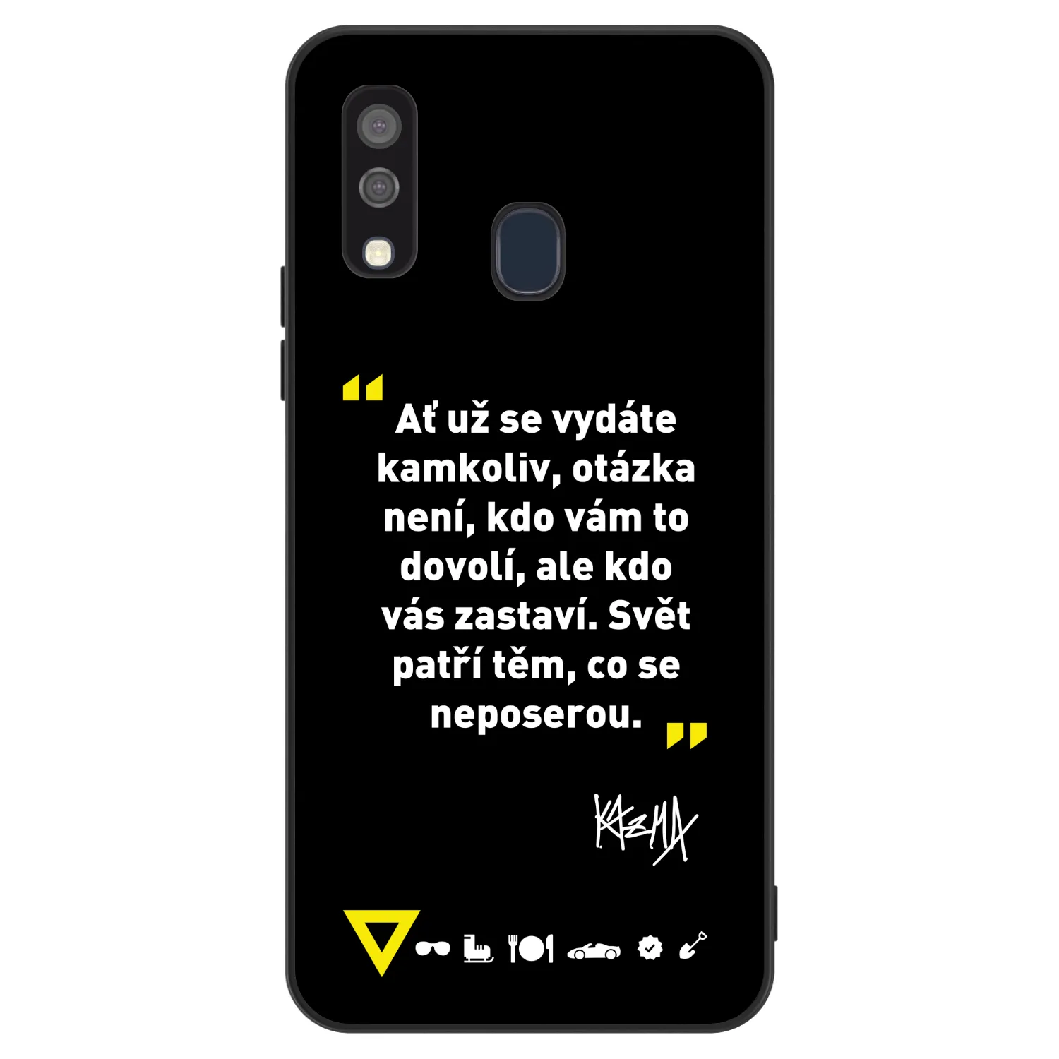 Picasee ULTIMATE CASE pro Samsung Galaxy A40 A405F - Kazma - SVĚT PATŘÍ TĚM, CO SE NEPOSEROU