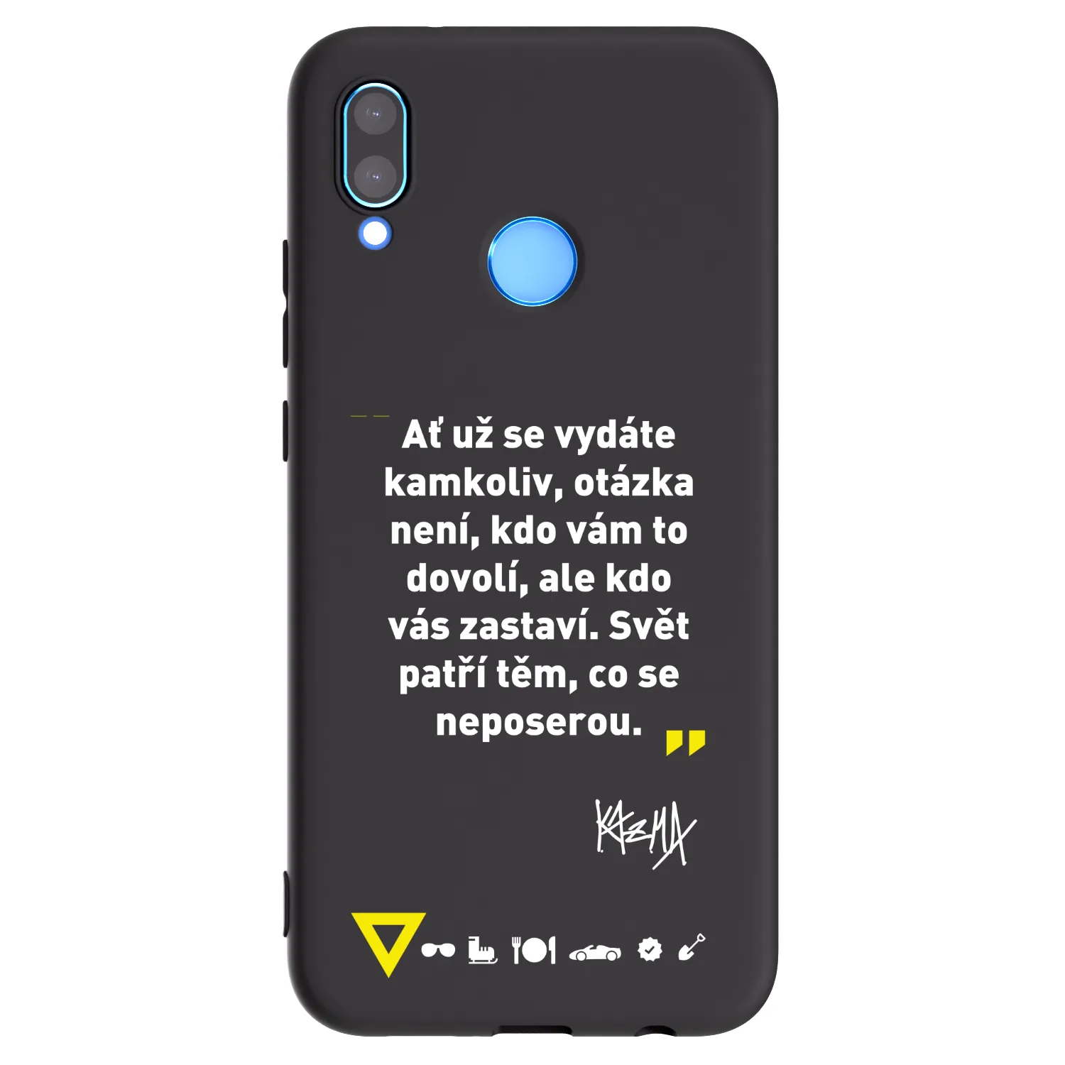 Picasee silikónový čierny obal pre Huawei P20 Lite - Kazma - SVĚT PATŘÍ TĚM, CO SE NEPOSEROU