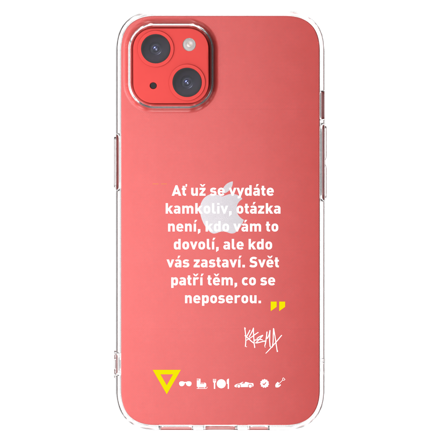 Picasee silikónový prehľadný obal pre Apple iPhone 13 - Kazma - SVĚT PATŘÍ TĚM, CO SE NEPOSEROU