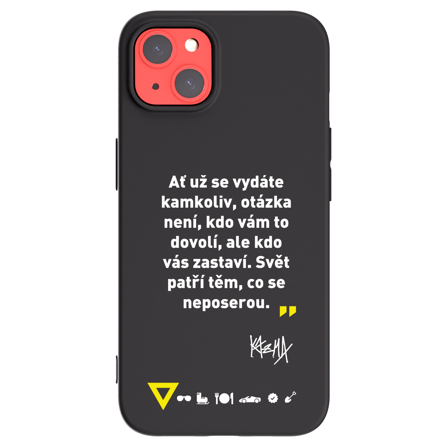 Picasee silikónový čierny obal pre Apple iPhone 13 - Kazma - SVĚT PATŘÍ TĚM, CO SE NEPOSEROU