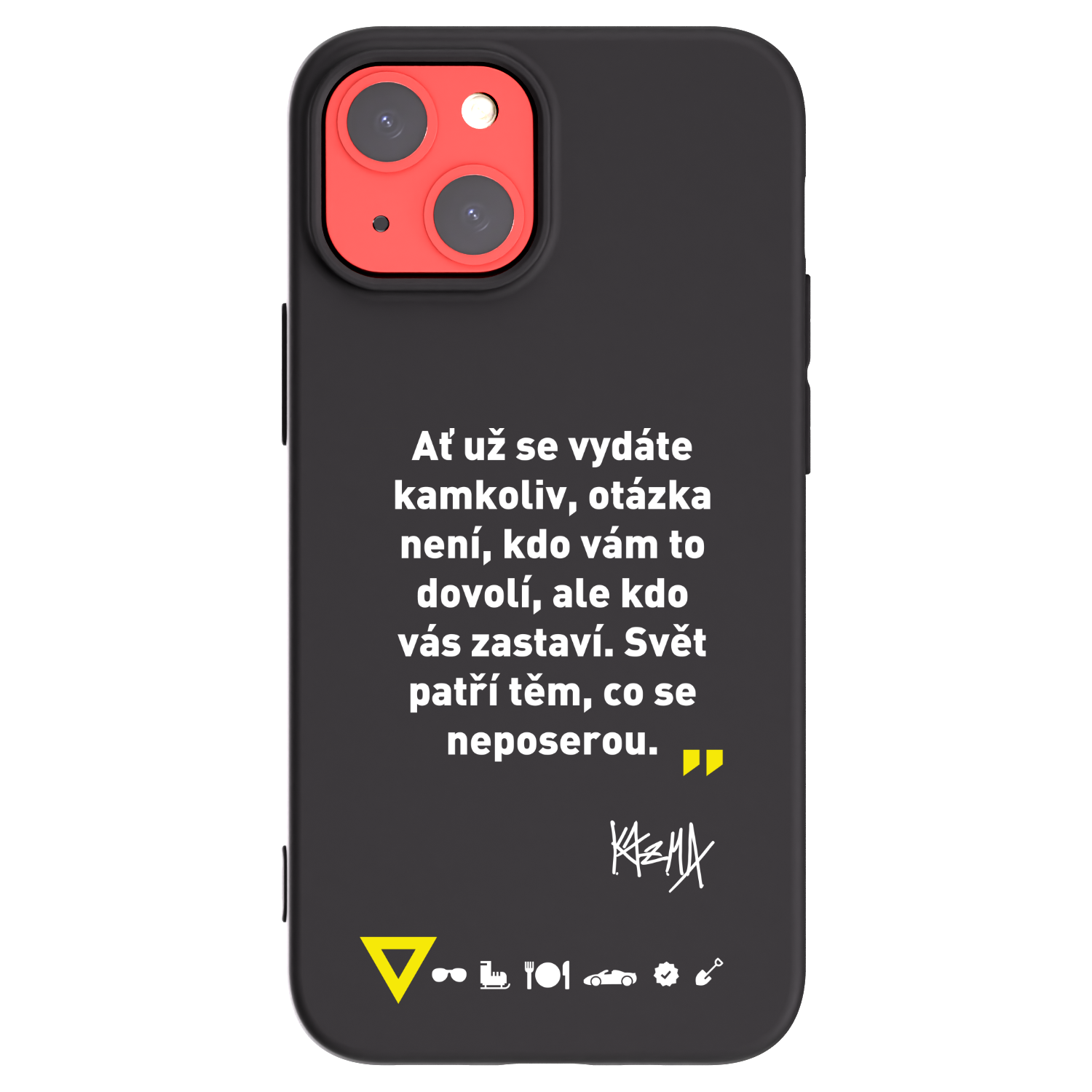 Picasee silikónový čierny obal pre Apple iPhone 13 mini - Kazma - SVĚT PATŘÍ TĚM, CO SE NEPOSEROU