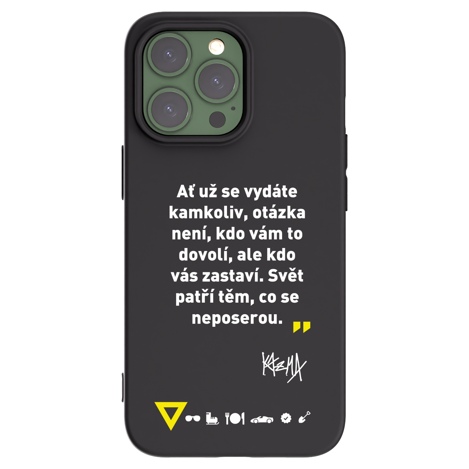 Picasee silikónový čierny obal pre Apple iPhone 13 Pro - Kazma - SVĚT PATŘÍ TĚM, CO SE NEPOSEROU