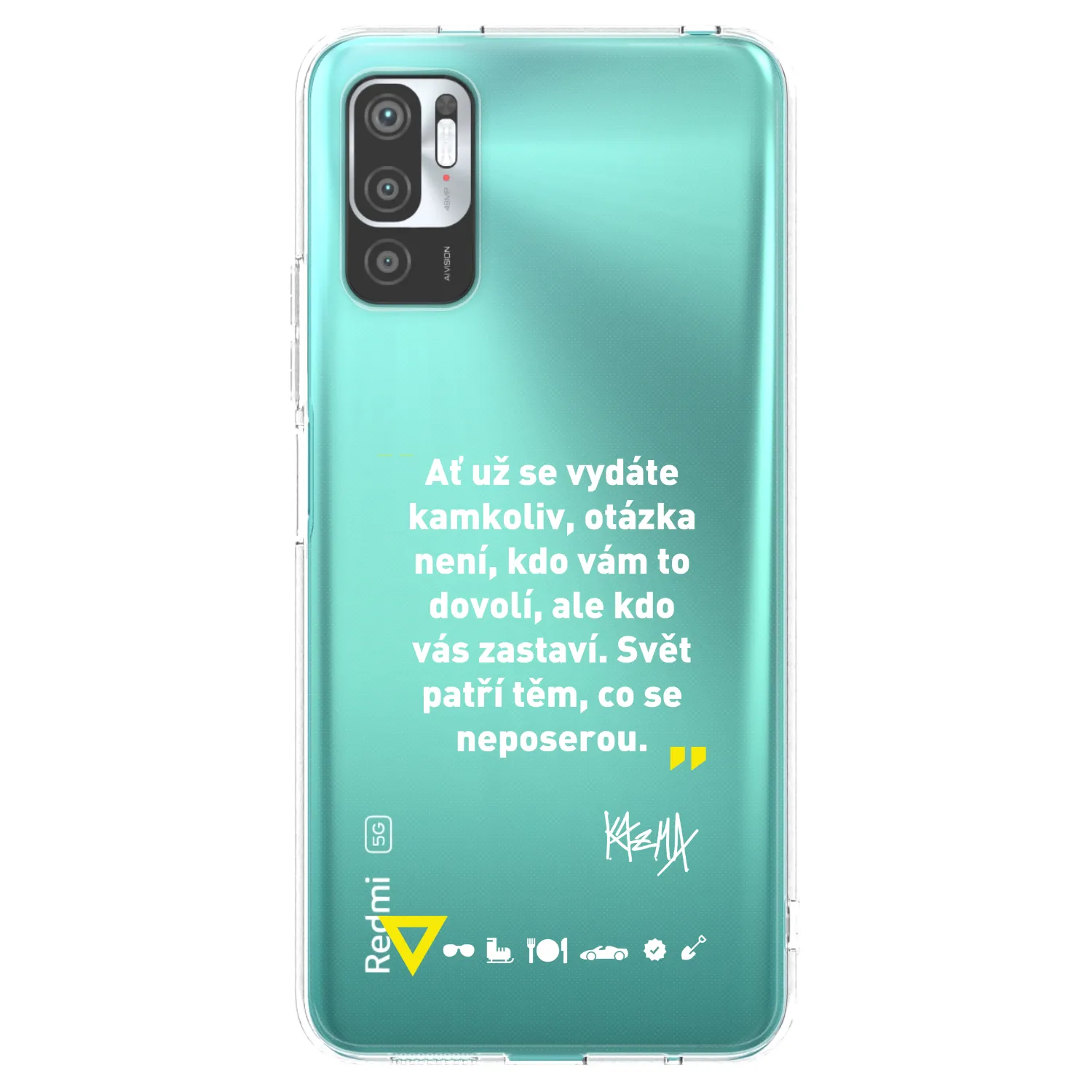 Picasee silikónový prehľadný obal pre Xiaomi Redmi Note 10 5G - Kazma - SVĚT PATŘÍ TĚM, CO SE NEPOSEROU