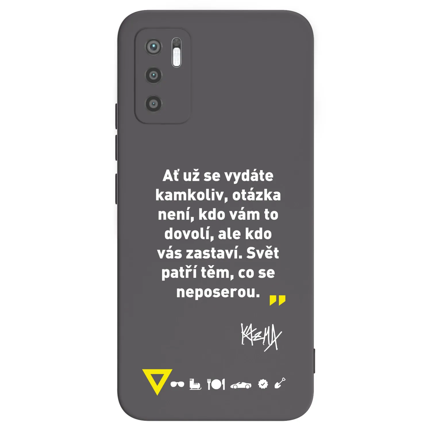 Picasee silikónový čierny obal pre Xiaomi Redmi Note 10 5G - Kazma - SVĚT PATŘÍ TĚM, CO SE NEPOSEROU