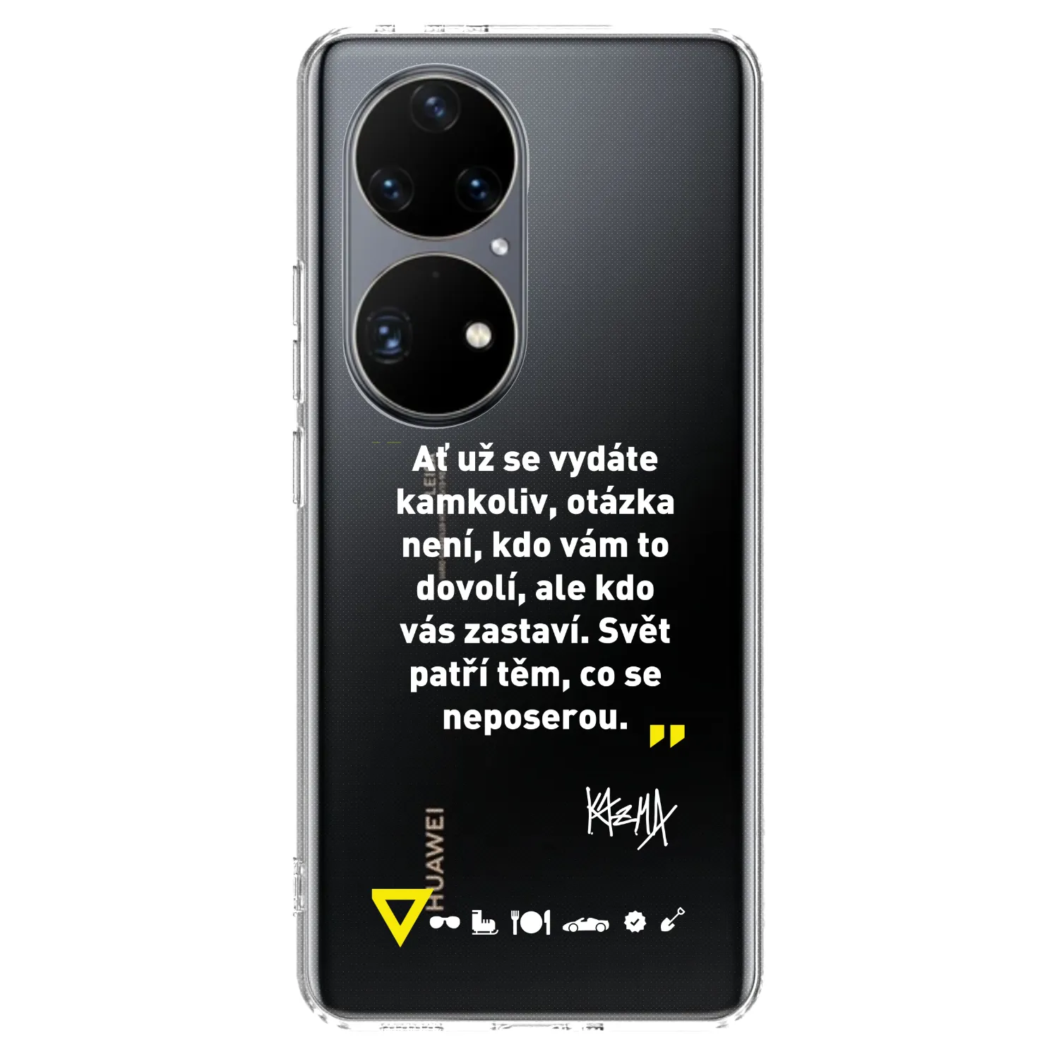 Picasee silikónový prehľadný obal pre Huawei P50 - Kazma - SVĚT PATŘÍ TĚM, CO SE NEPOSEROU