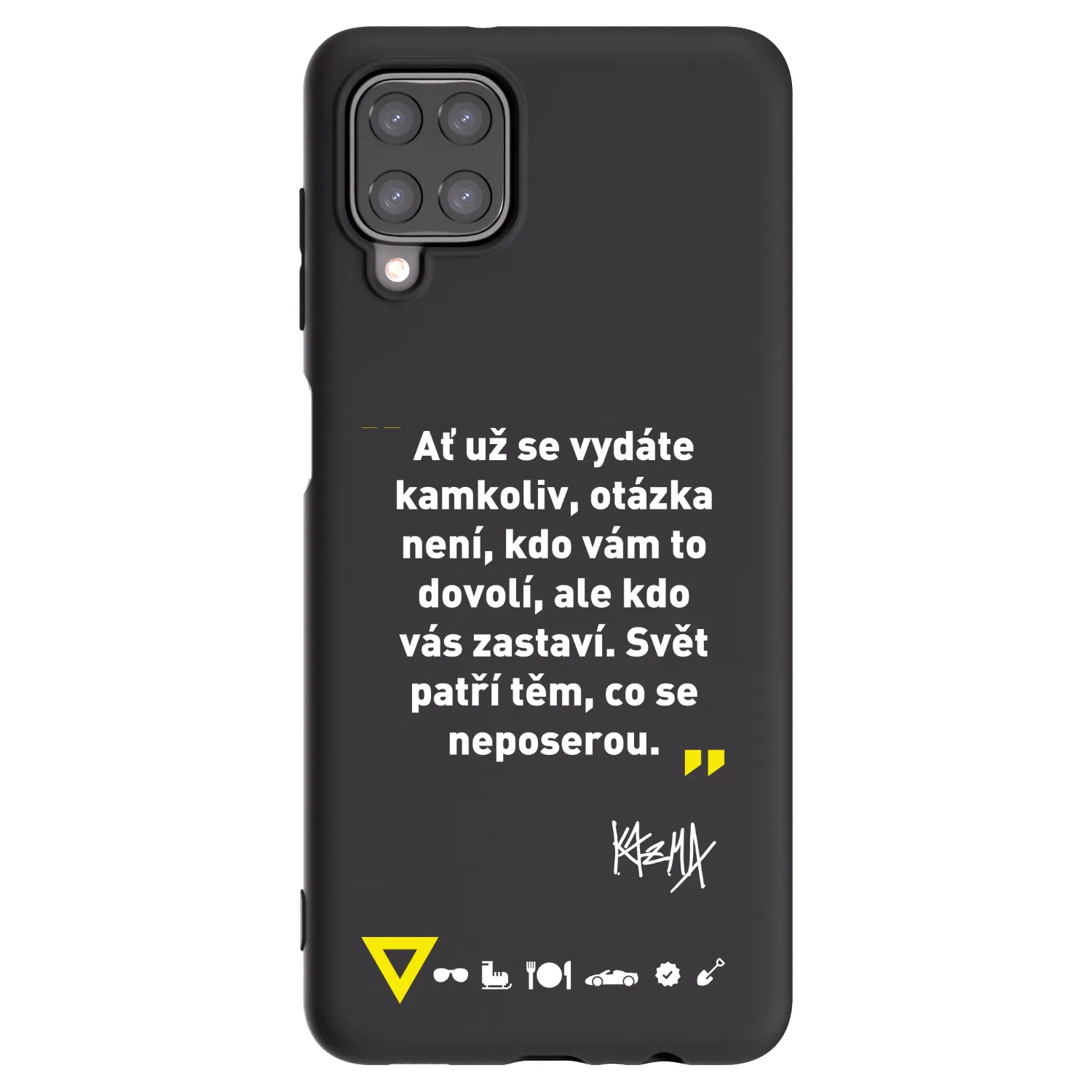 Picasee silikónový čierny obal pre Samsung Galaxy M12 M127F - Kazma - SVĚT PATŘÍ TĚM, CO SE NEPOSEROU