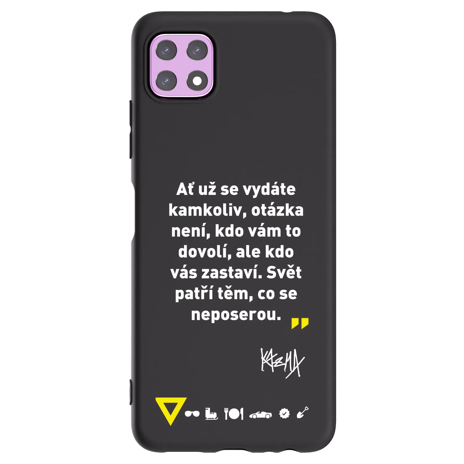 Picasee silikónový čierny obal pre Samsung Galaxy A22 A226B 5G - Kazma - SVĚT PATŘÍ TĚM, CO SE NEPOSEROU