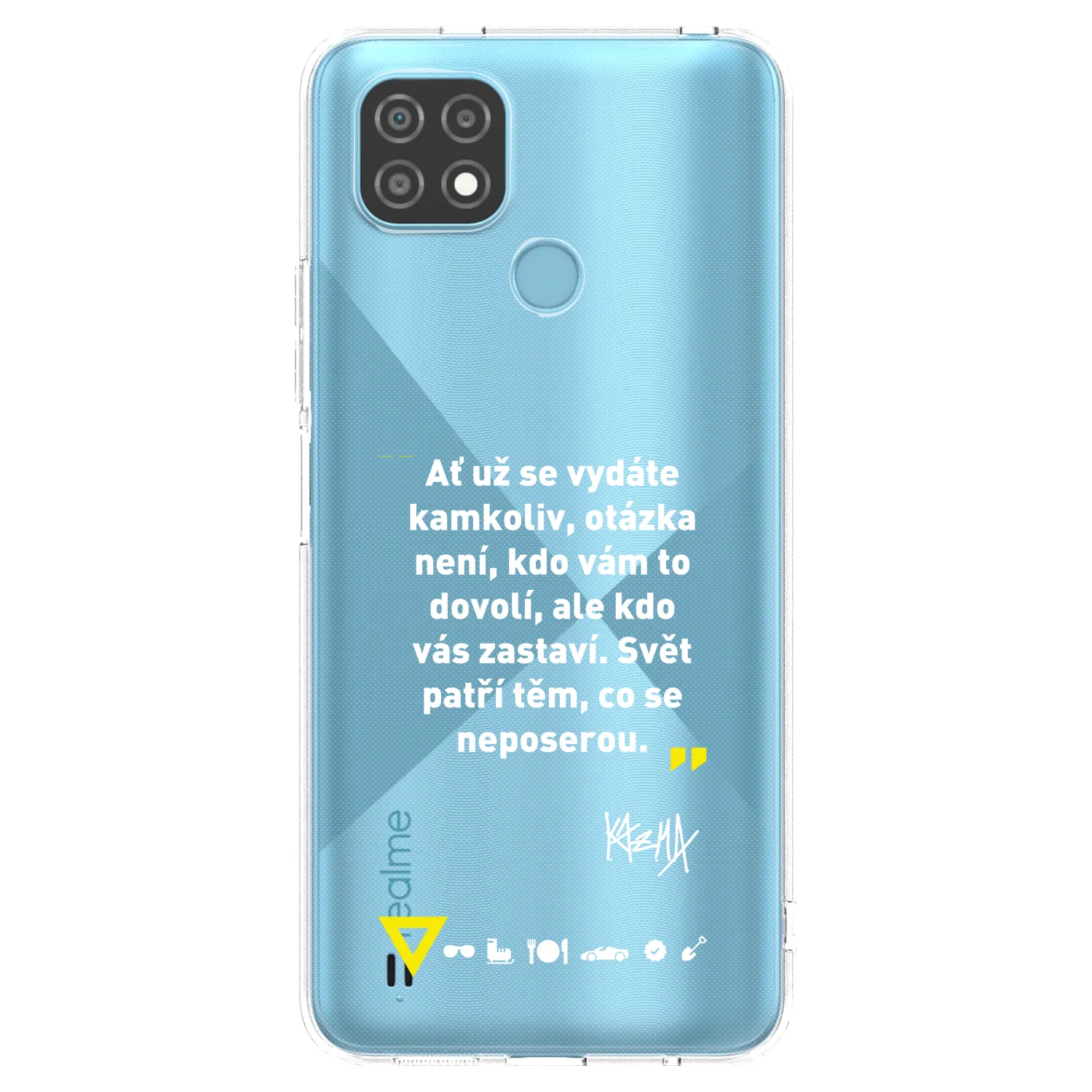 Picasee silikónový prehľadný obal pre Realme C21 - Kazma - SVĚT PATŘÍ TĚM, CO SE NEPOSEROU