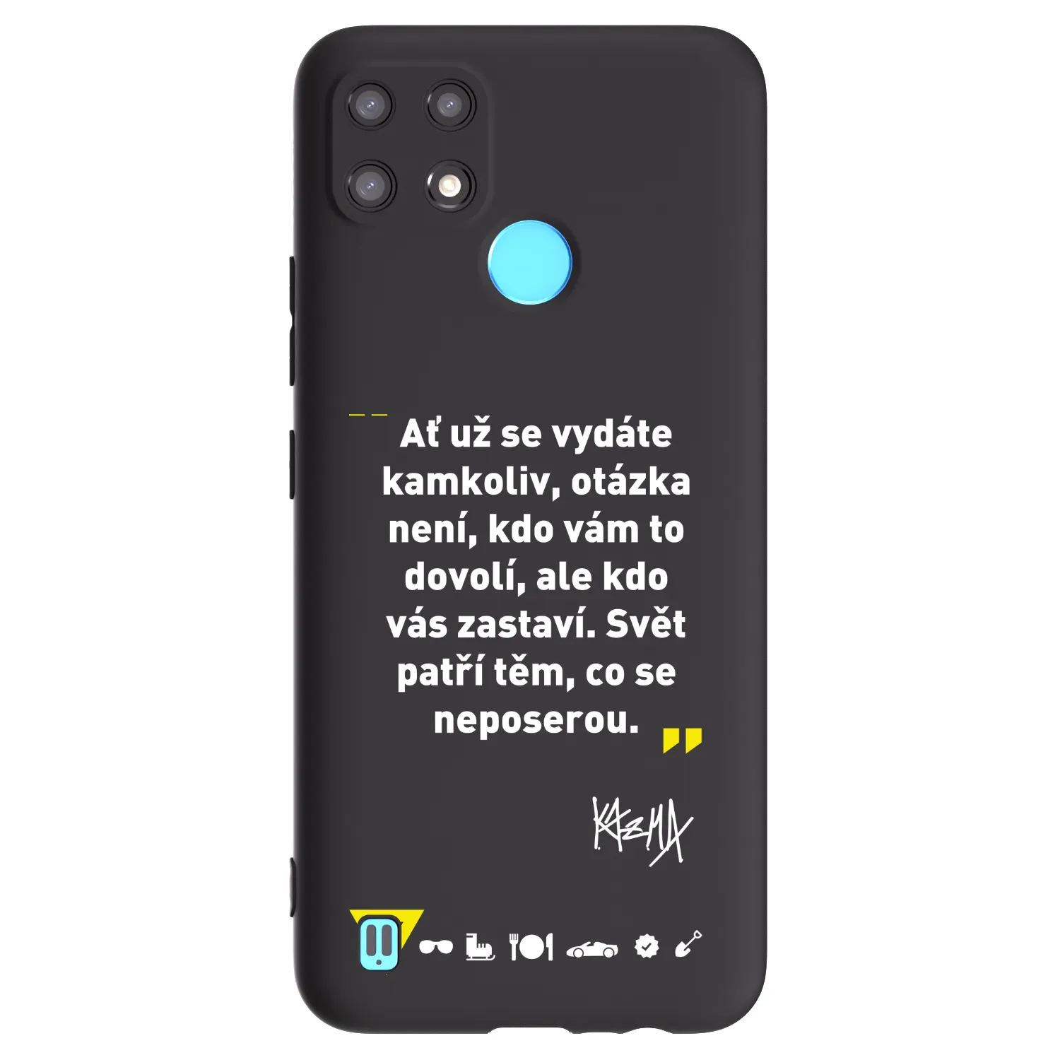 Picasee silikónový čierny obal pre Realme C21 - Kazma - SVĚT PATŘÍ TĚM, CO SE NEPOSEROU