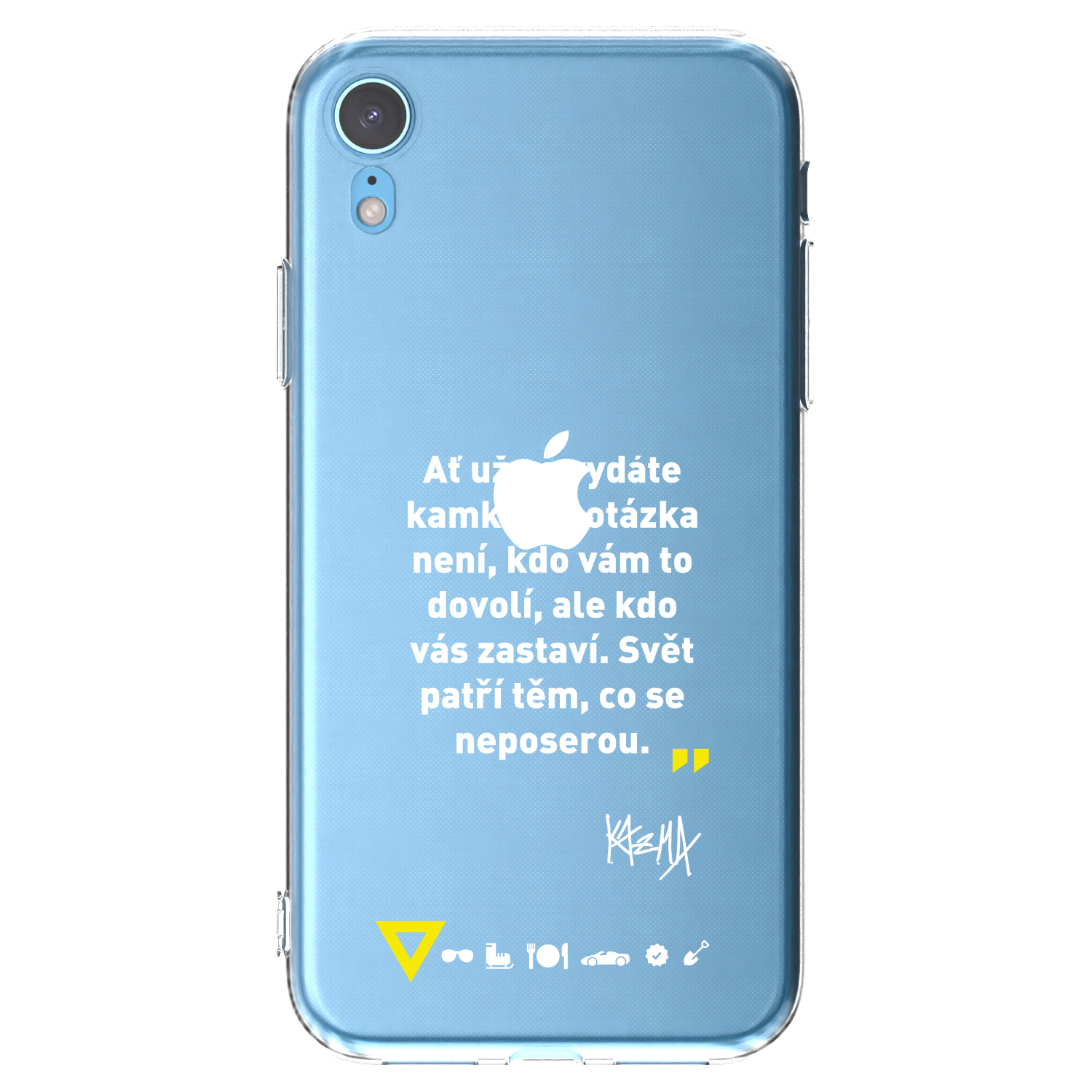 Picasee silikónový prehľadný obal pre Apple iPhone XR - Kazma - SVĚT PATŘÍ TĚM, CO SE NEPOSEROU