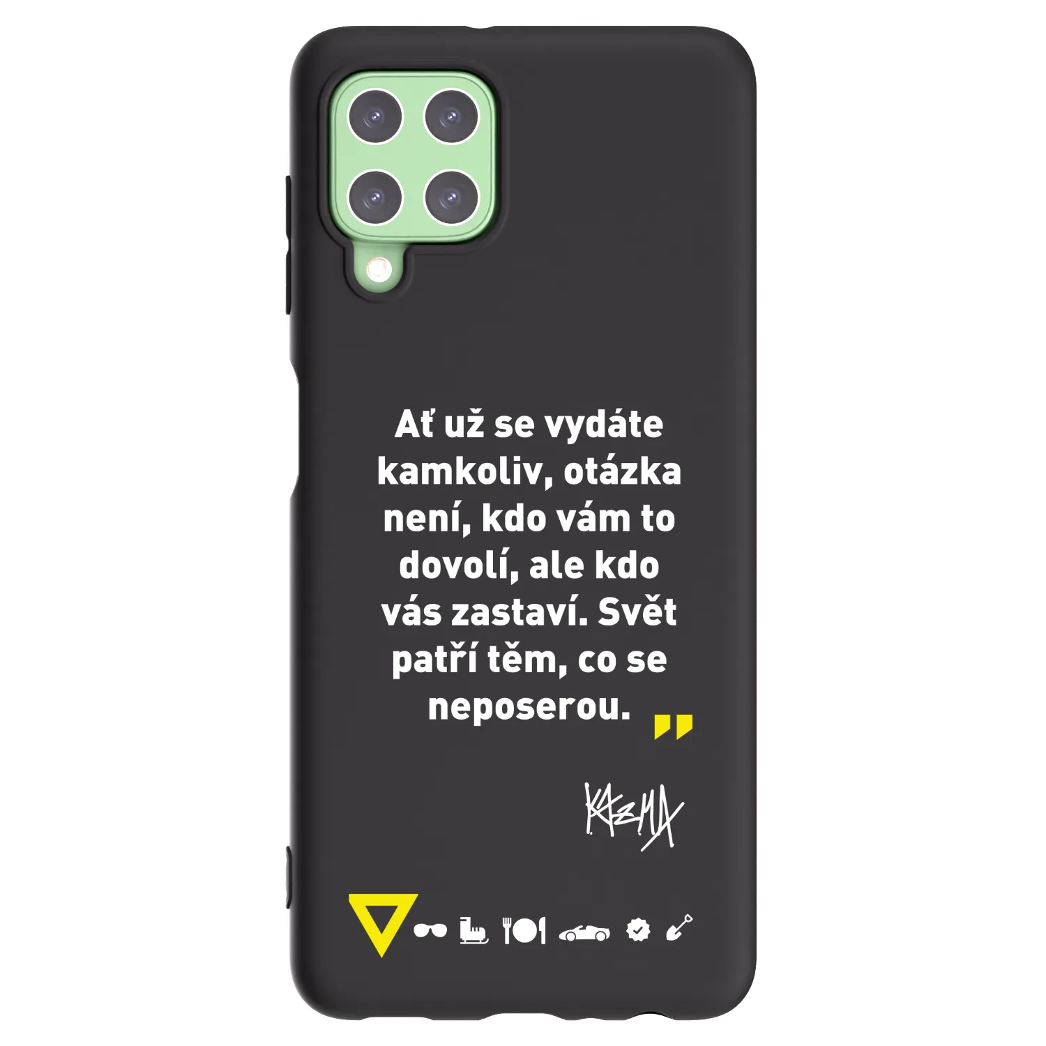 Picasee silikónový čierny obal pre Samsung Galaxy A22 A225F 4G - Kazma - SVĚT PATŘÍ TĚM, CO SE NEPOSEROU