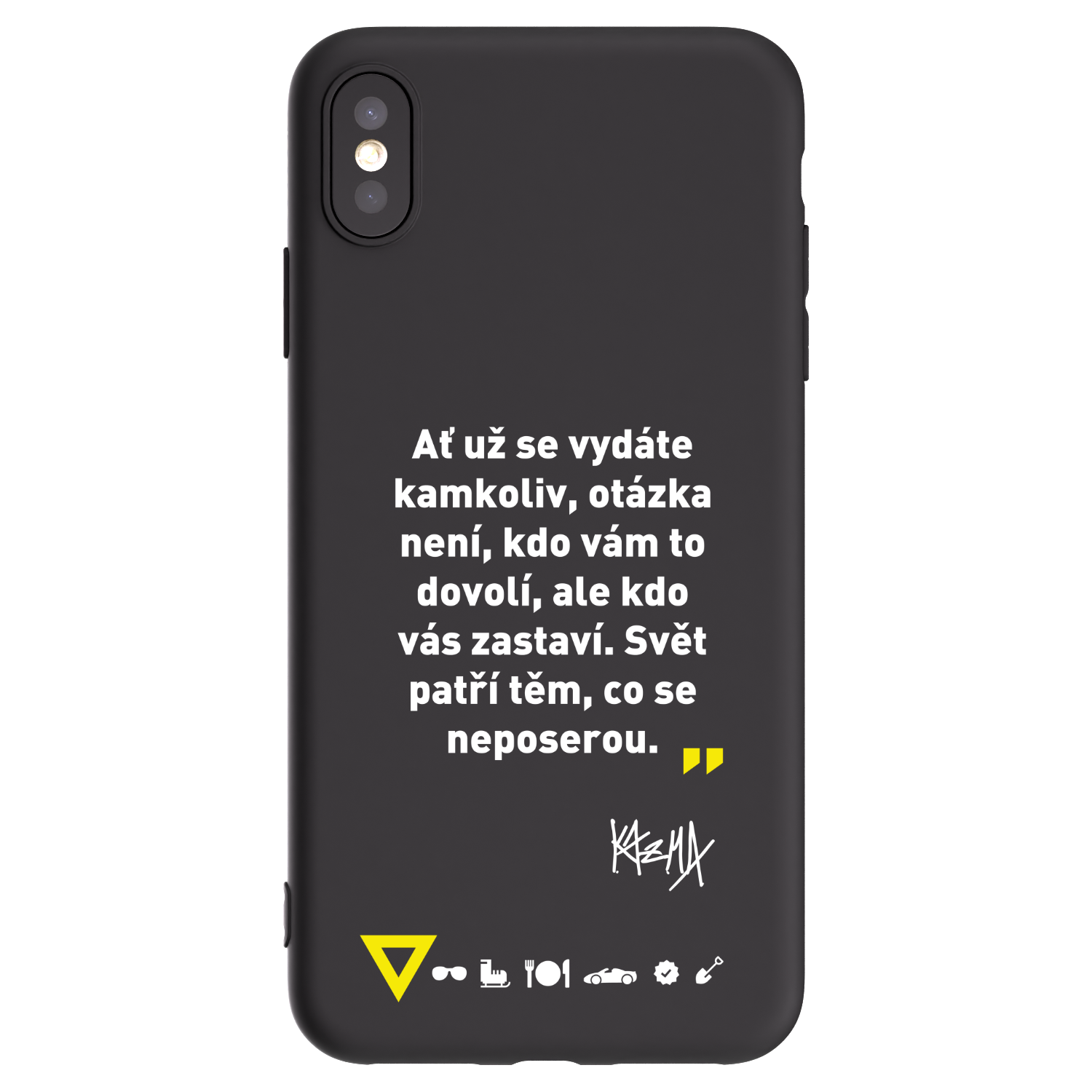 Picasee silikónový čierny obal pre Apple iPhone XS Max - Kazma - SVĚT PATŘÍ TĚM, CO SE NEPOSEROU