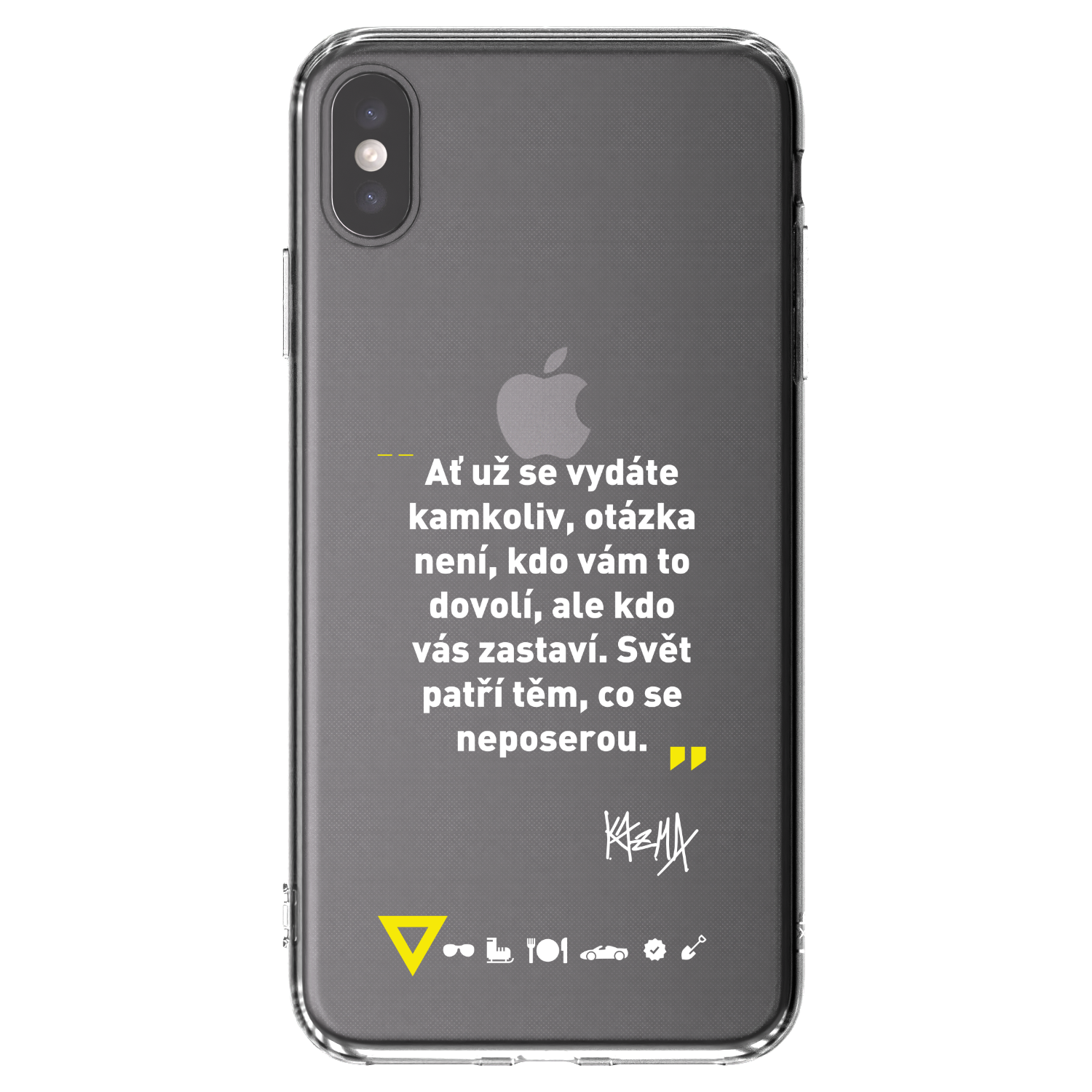 Picasee silikónový prehľadný obal pre Apple iPhone XS Max - Kazma - SVĚT PATŘÍ TĚM, CO SE NEPOSEROU