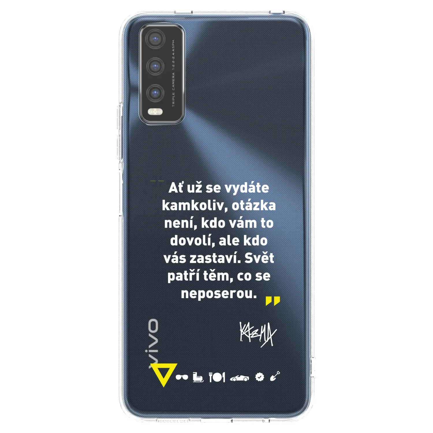 Picasee silikónový prehľadný obal pre Vivo Y20s - Kazma - SVĚT PATŘÍ TĚM, CO SE NEPOSEROU