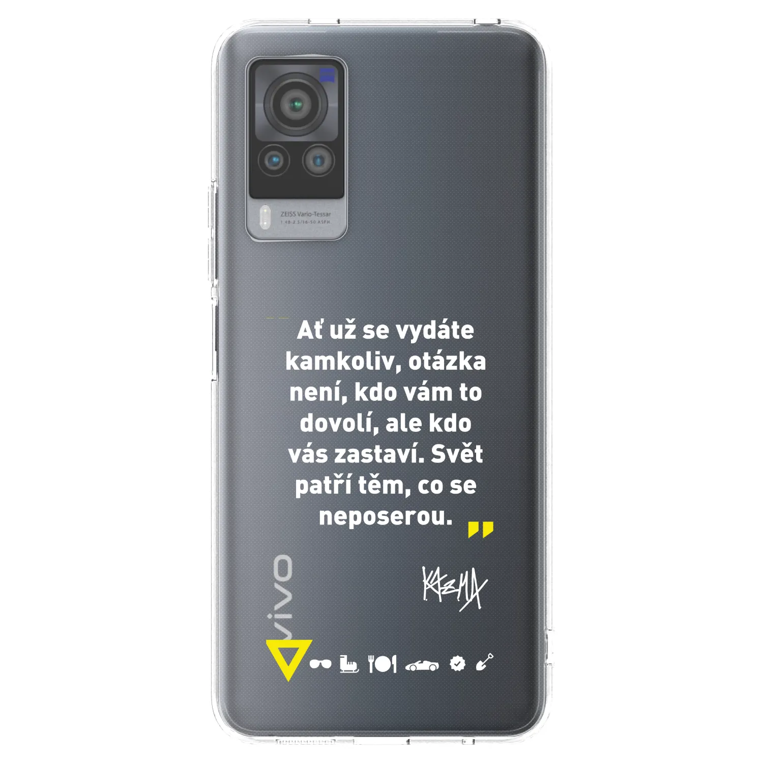 Picasee silikónový prehľadný obal pre Vivo X60 Pro 5G - Kazma - SVĚT PATŘÍ TĚM, CO SE NEPOSEROU