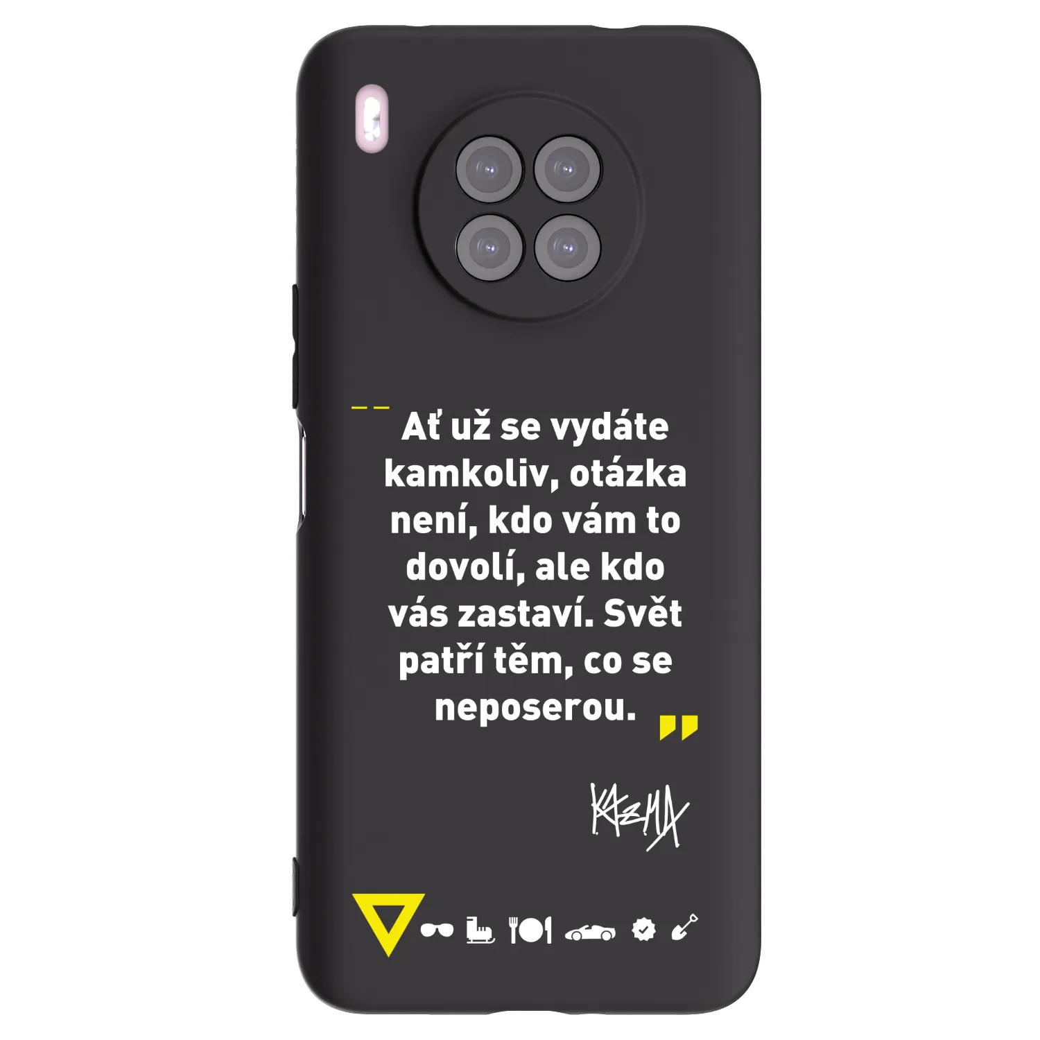 Picasee silikónový čierny obal pre Huawei Nova 8i - Kazma - SVĚT PATŘÍ TĚM, CO SE NEPOSEROU
