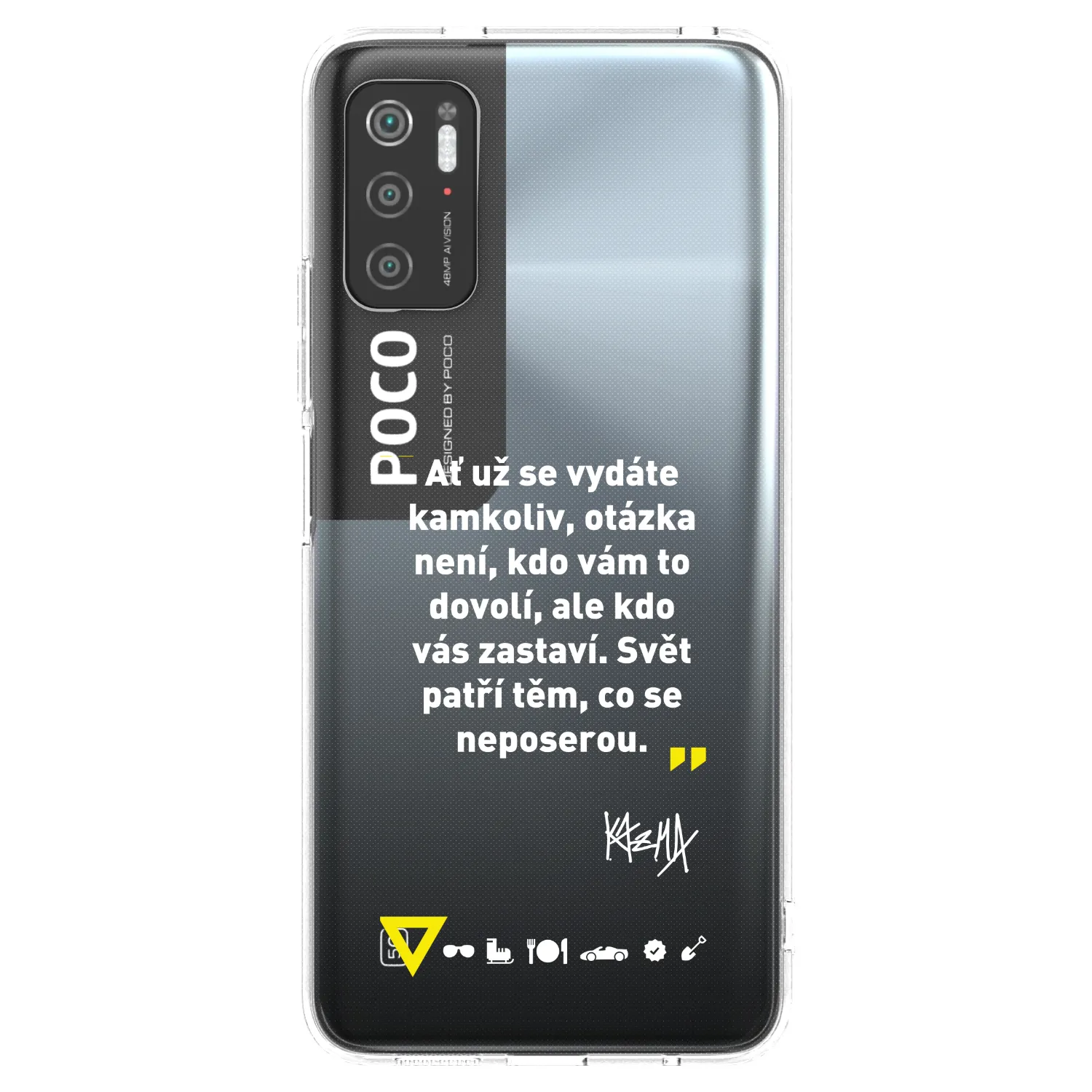 Silikónový prehľadný obal pre Xiaomi Poco M3 Pro 5G - Kazma - SVĚT PATŘÍ TĚM, CO SE NEPOSEROU
