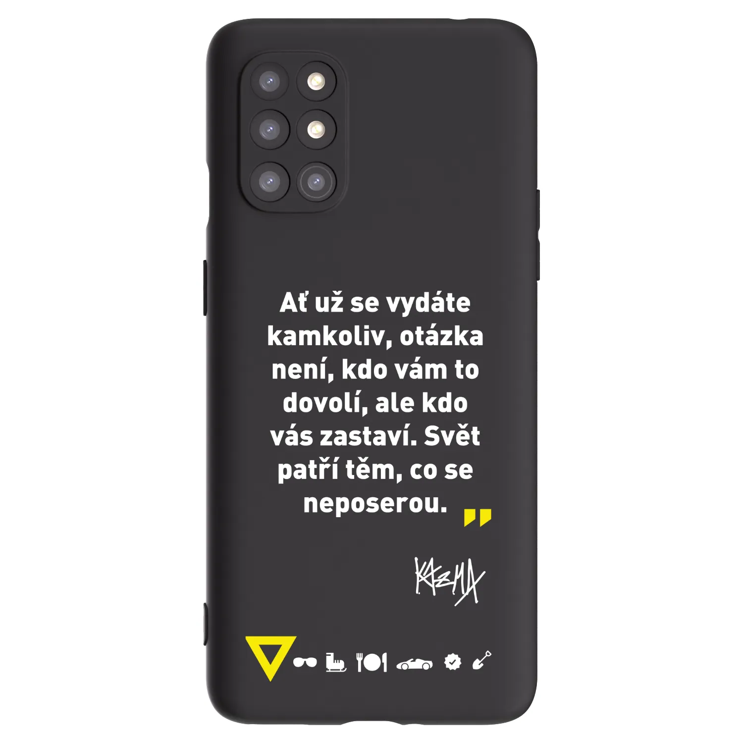 Picasee silikónový čierny obal pre OnePlus 8T - Kazma - SVĚT PATŘÍ TĚM, CO SE NEPOSEROU