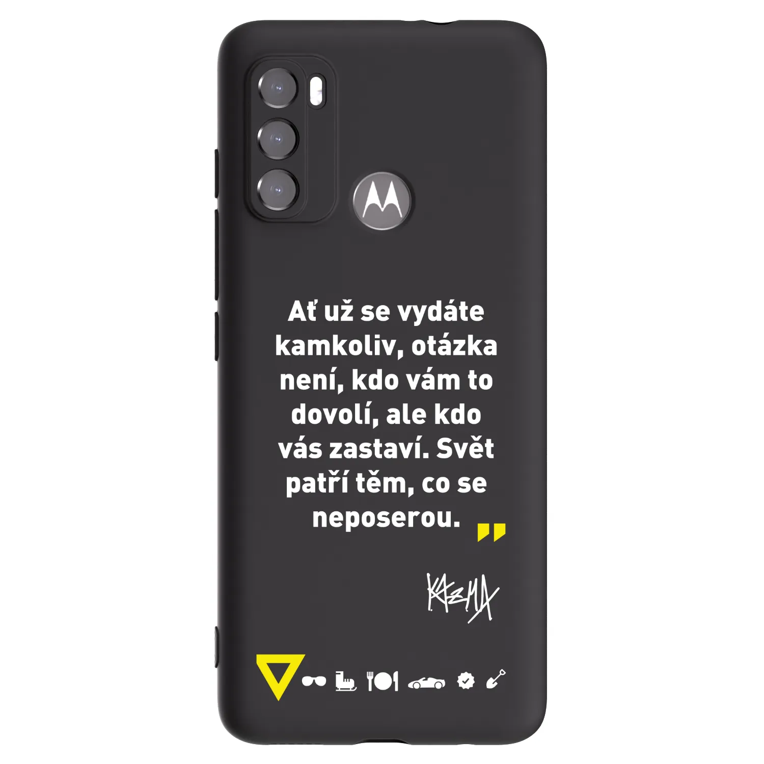 Picasee silikónový čierny obal pre Motorola Moto G60 - Kazma - SVĚT PATŘÍ TĚM, CO SE NEPOSEROU