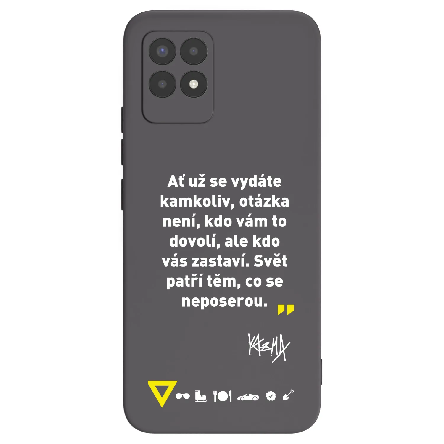 Picasee silikónový čierny obal pre Realme 8i - Kazma - SVĚT PATŘÍ TĚM, CO SE NEPOSEROU