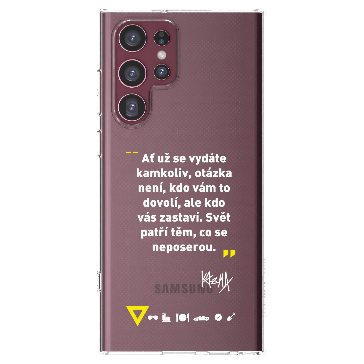 Picasee silikónový prehľadný obal pre Samsung Galaxy S22 Ultra 5G - Kazma - SVĚT PATŘÍ TĚM, CO SE NEPOSEROU