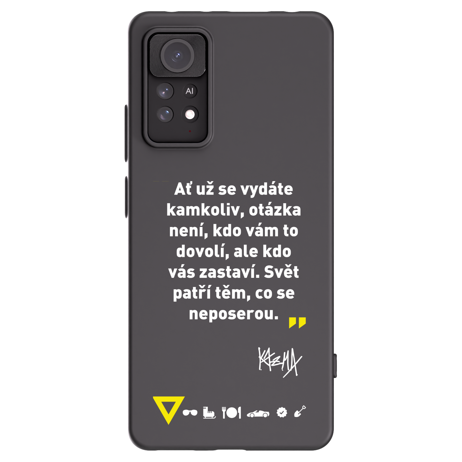 Picasee silikónový čierny obal pre Xiaomi Redmi Note 11 Pro - Kazma - SVĚT PATŘÍ TĚM, CO SE NEPOSEROU