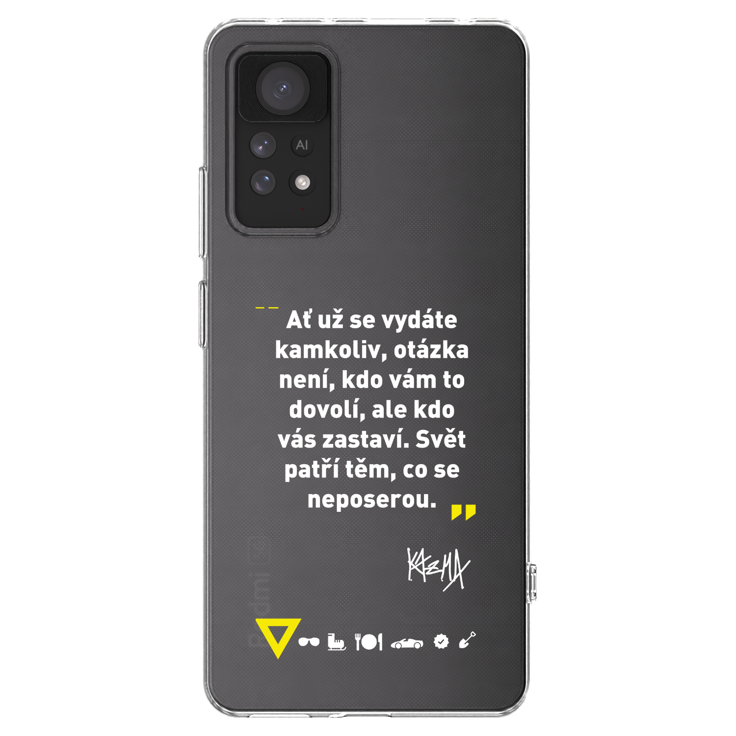 Picasee silikónový prehľadný obal pre Xiaomi Redmi Note 11 Pro - Kazma - SVĚT PATŘÍ TĚM, CO SE NEPOSEROU