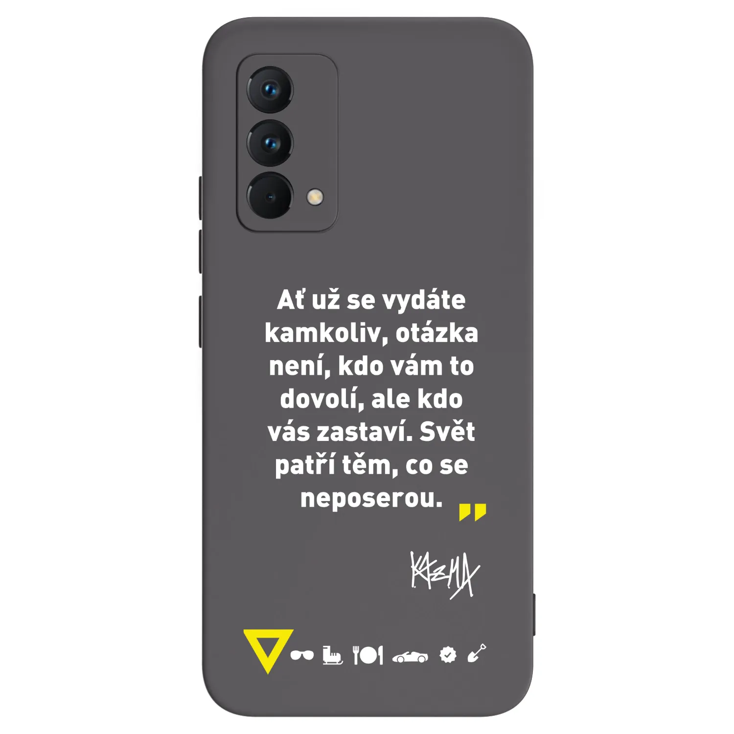 Picasee silikónový čierny obal pre Realme GT Master Edition 5G - Kazma - SVĚT PATŘÍ TĚM, CO SE NEPOSEROU
