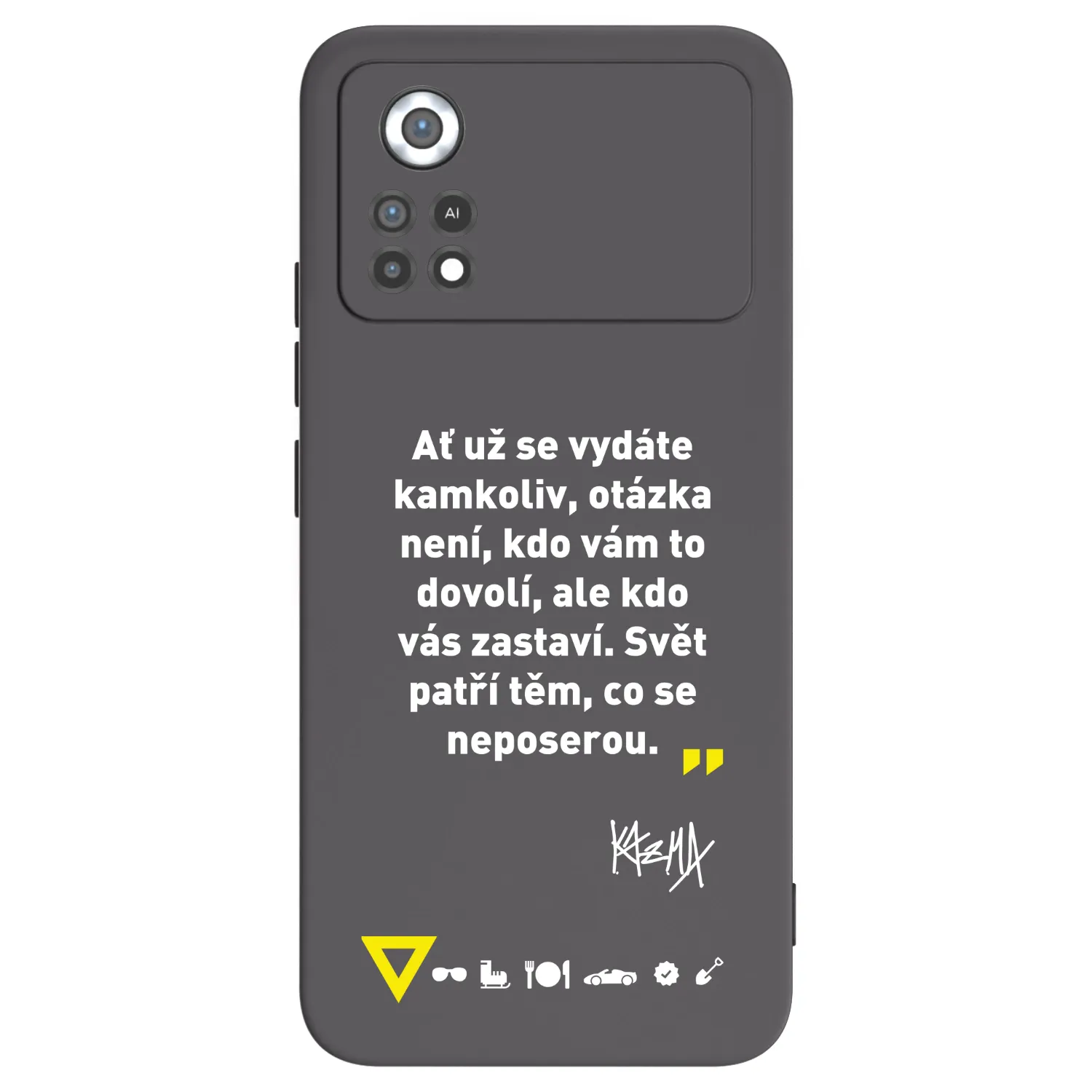 Picasee silikónový čierny obal pre Xiaomi Poco X4 Pro 5G - Kazma - SVĚT PATŘÍ TĚM, CO SE NEPOSEROU
