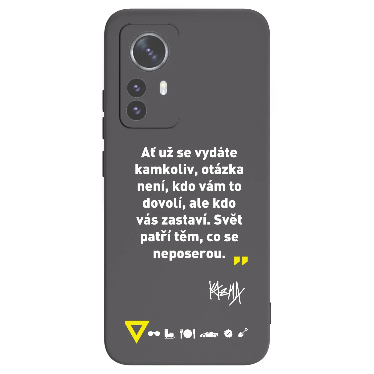 Picasee silikónový čierny obal pre Xiaomi 12 Pro - Kazma - SVĚT PATŘÍ TĚM, CO SE NEPOSEROU