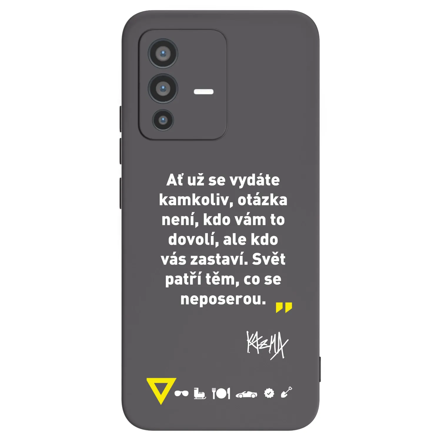 Picasee silikónový čierny obal pre Vivo V23 5G - Kazma - SVĚT PATŘÍ TĚM, CO SE NEPOSEROU