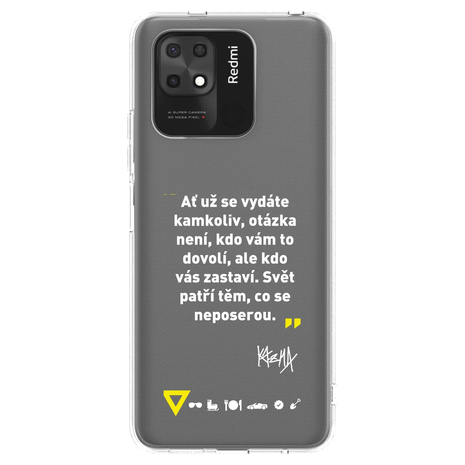 Picasee silikónový prehľadný obal pre Xiaomi Redmi 10C - Kazma - SVĚT PATŘÍ TĚM, CO SE NEPOSEROU