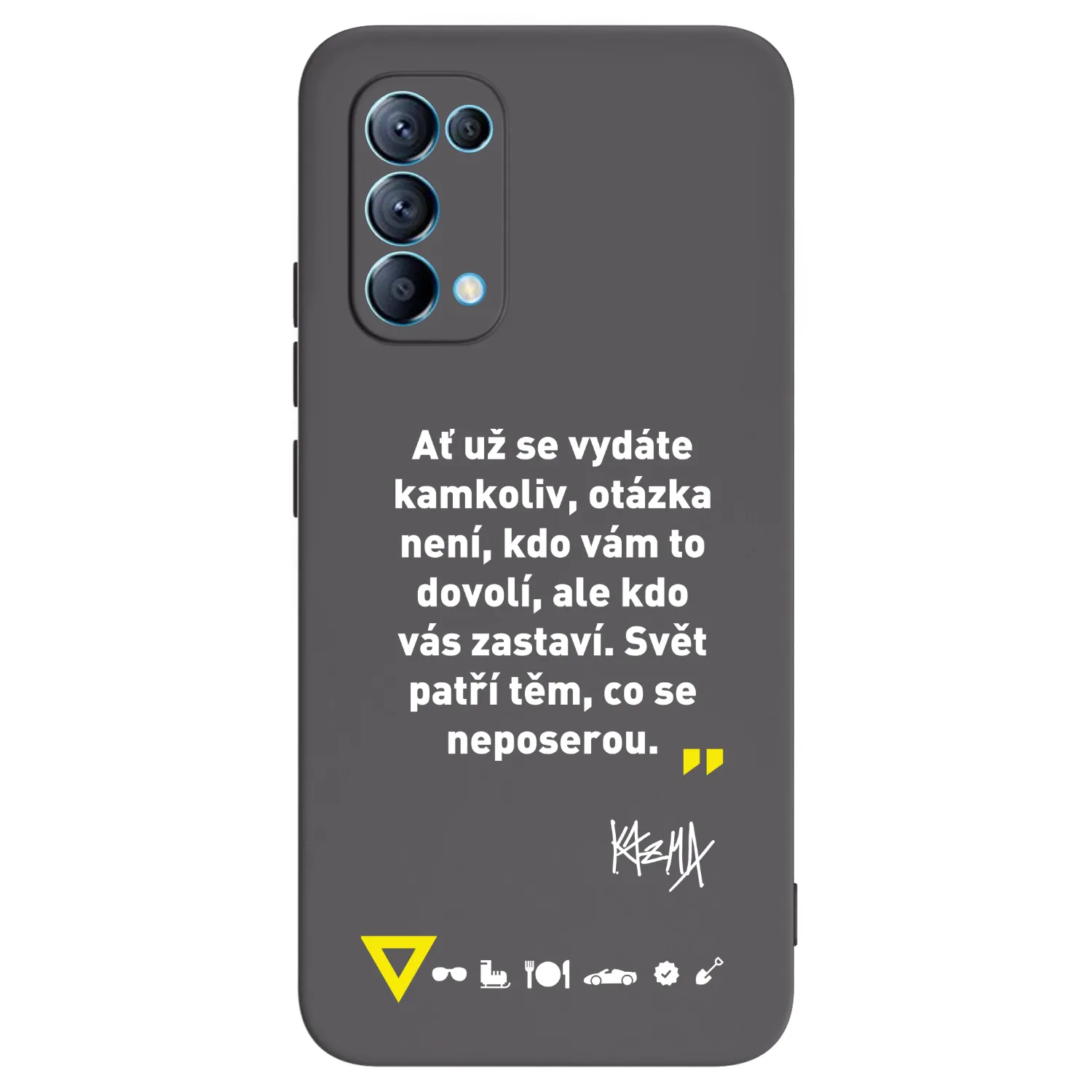 Picasee silikónový čierny obal pre OPPO Reno 5 5G - Kazma - SVĚT PATŘÍ TĚM, CO SE NEPOSEROU