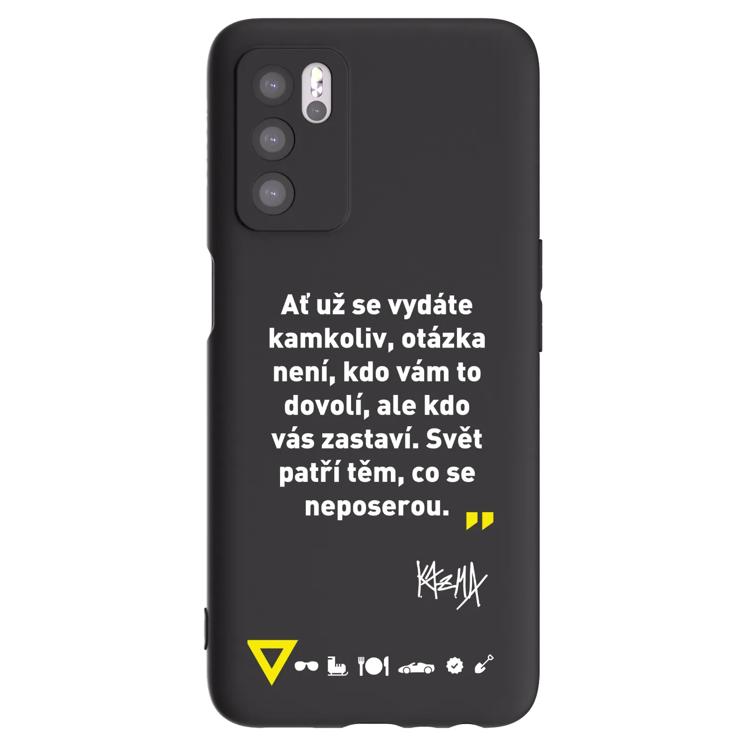 Picasee silikónový čierny obal pre OPPO A16s - Kazma - SVĚT PATŘÍ TĚM, CO SE NEPOSEROU