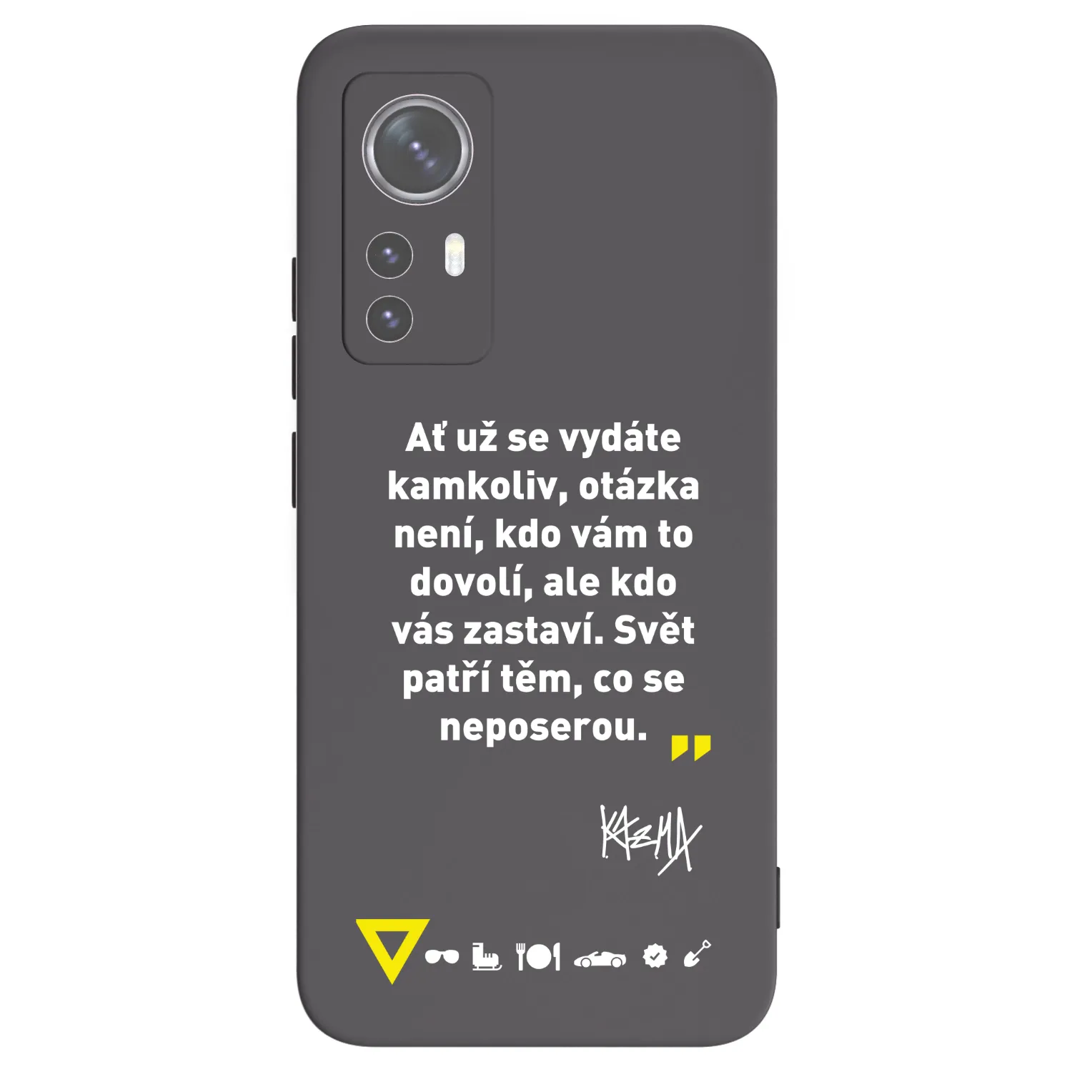 Picasee silikónový čierny obal pre Xiaomi 12X - Kazma - SVĚT PATŘÍ TĚM, CO SE NEPOSEROU