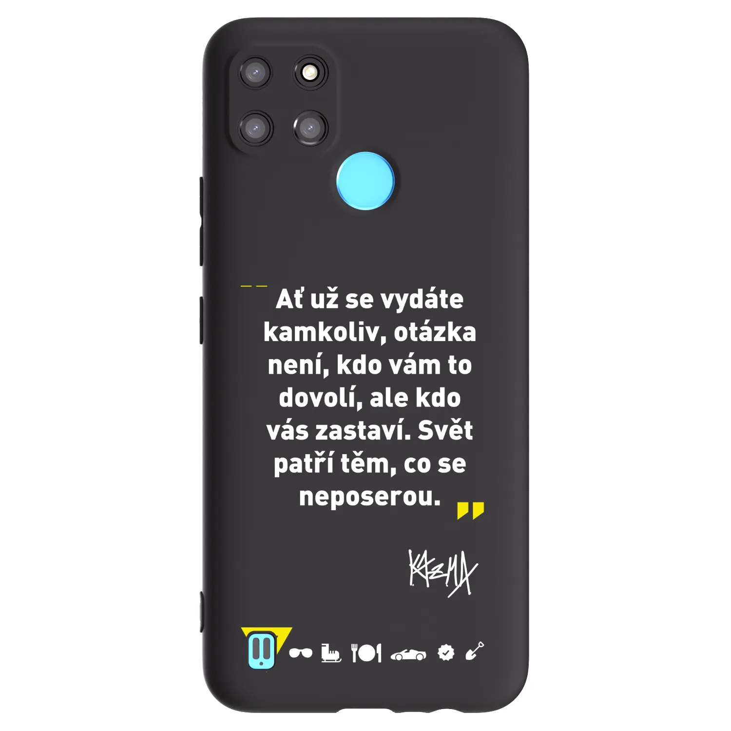 Picasee silikónový čierny obal pre Realme C21Y - Kazma - SVĚT PATŘÍ TĚM, CO SE NEPOSEROU
