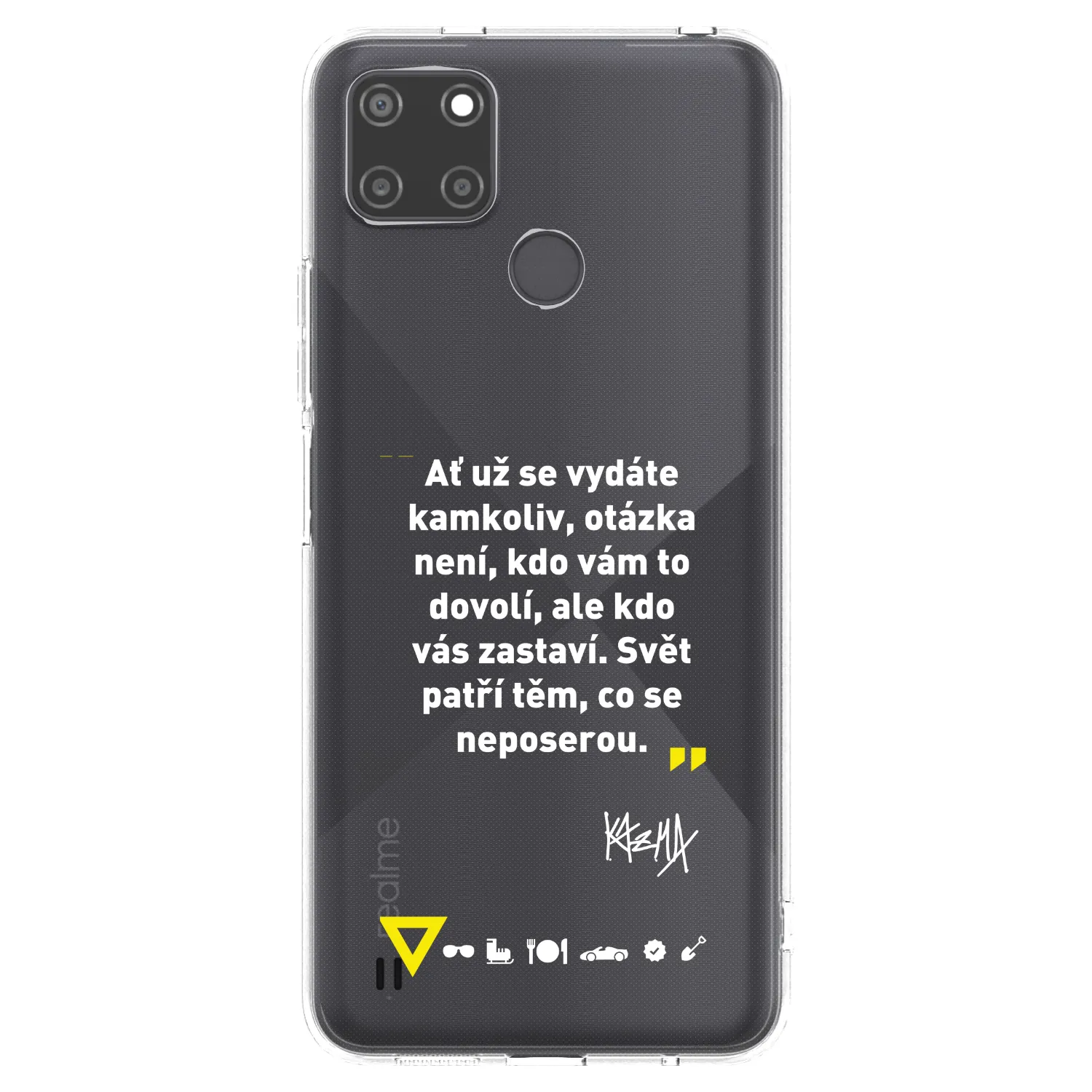 Picasee silikónový prehľadný obal pre Realme C21Y - Kazma - SVĚT PATŘÍ TĚM, CO SE NEPOSEROU