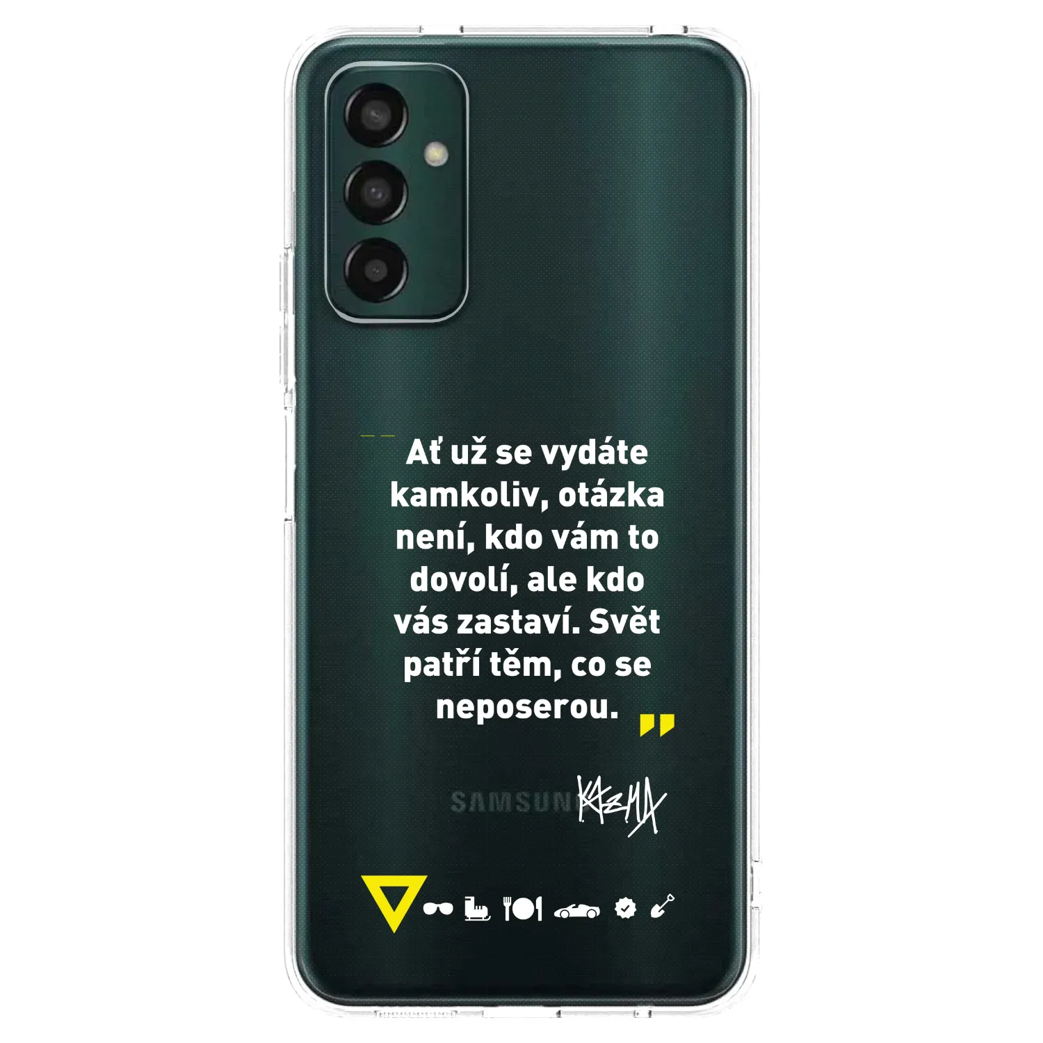 Picasee silikónový prehľadný obal pre Samsung Galaxy M13 M135F - Kazma - SVĚT PATŘÍ TĚM, CO SE NEPOSEROU
