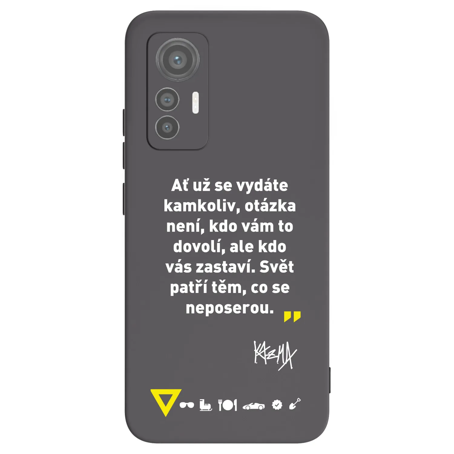 Picasee silikónový čierny obal pre Xiaomi 12 Lite - Kazma - SVĚT PATŘÍ TĚM, CO SE NEPOSEROU