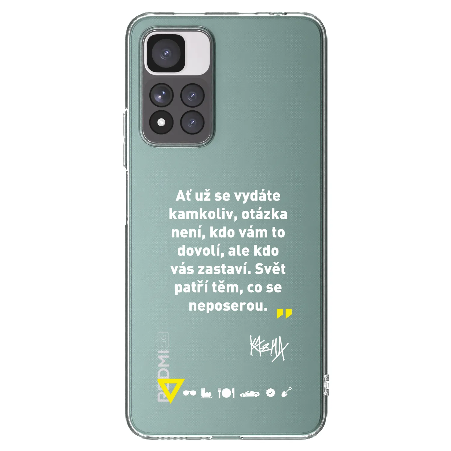 Picasee silikónový prehľadný obal pre Xiaomi Redmi Note 11 Pro+ 5G - Kazma - SVĚT PATŘÍ TĚM, CO SE NEPOSEROU